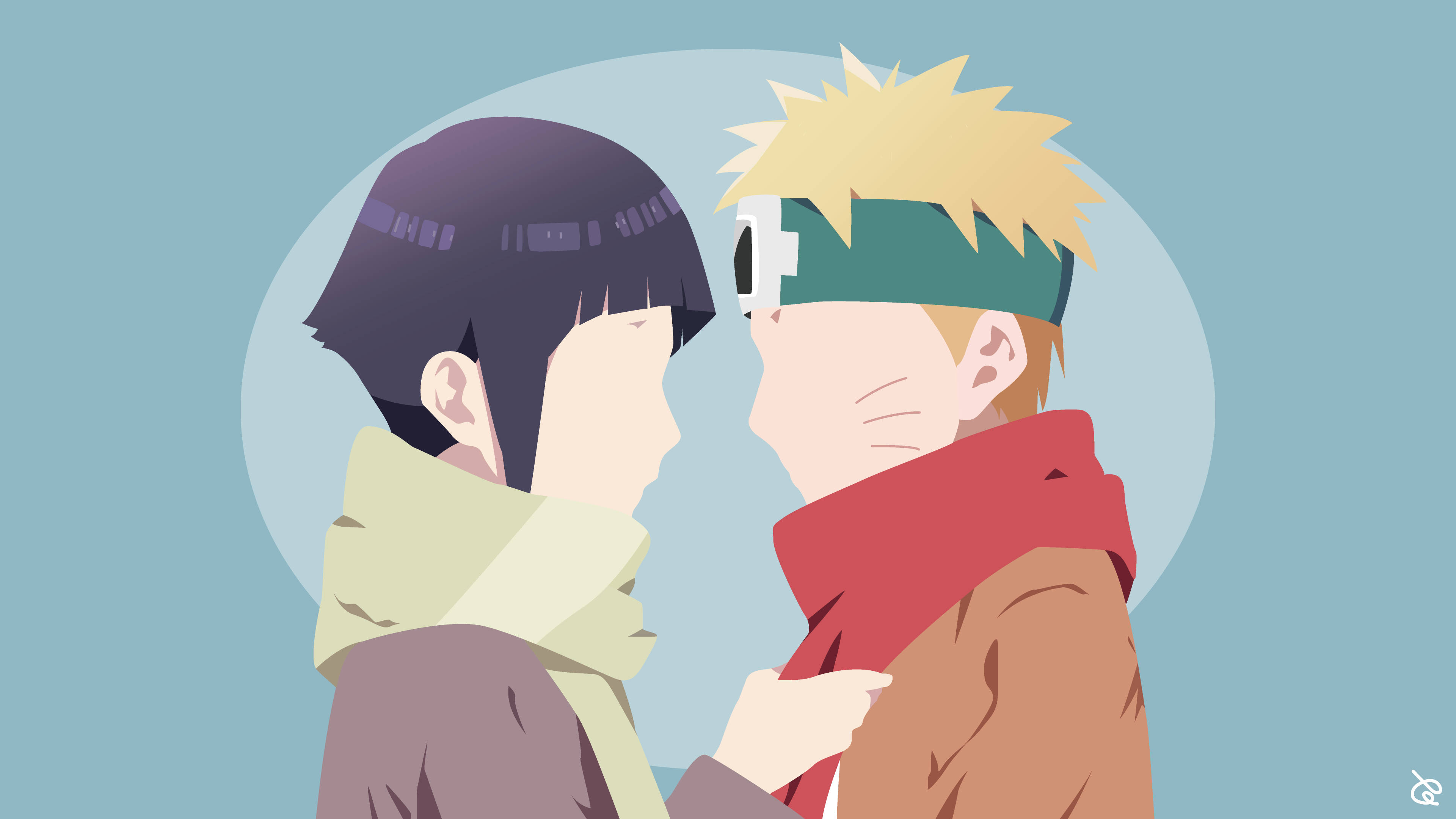 Naruto ve Hinata Vektör Sanatı Duvar Kağıdı