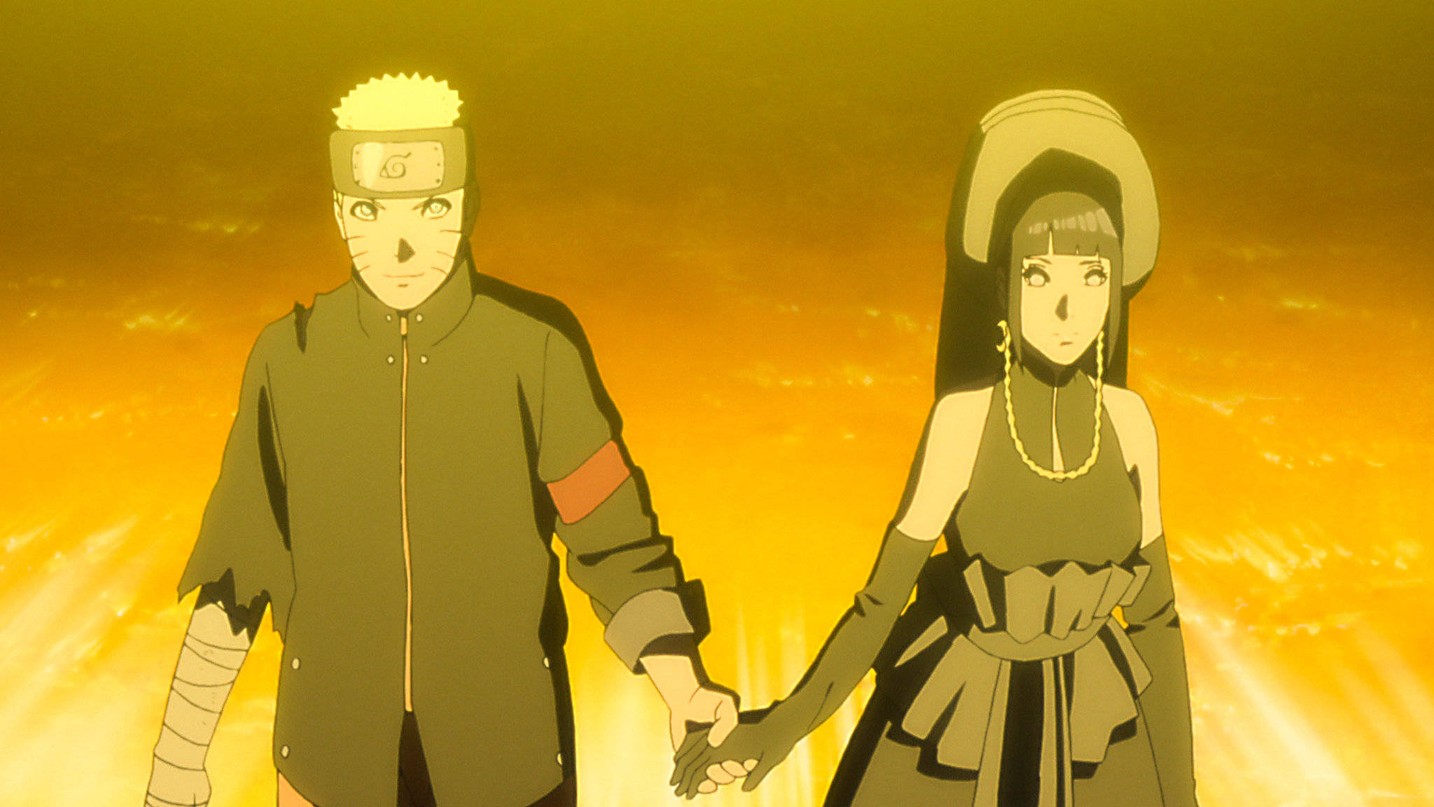 Naruto ve Hinata El Ele Tutuşuyor Duvar Kağıdı