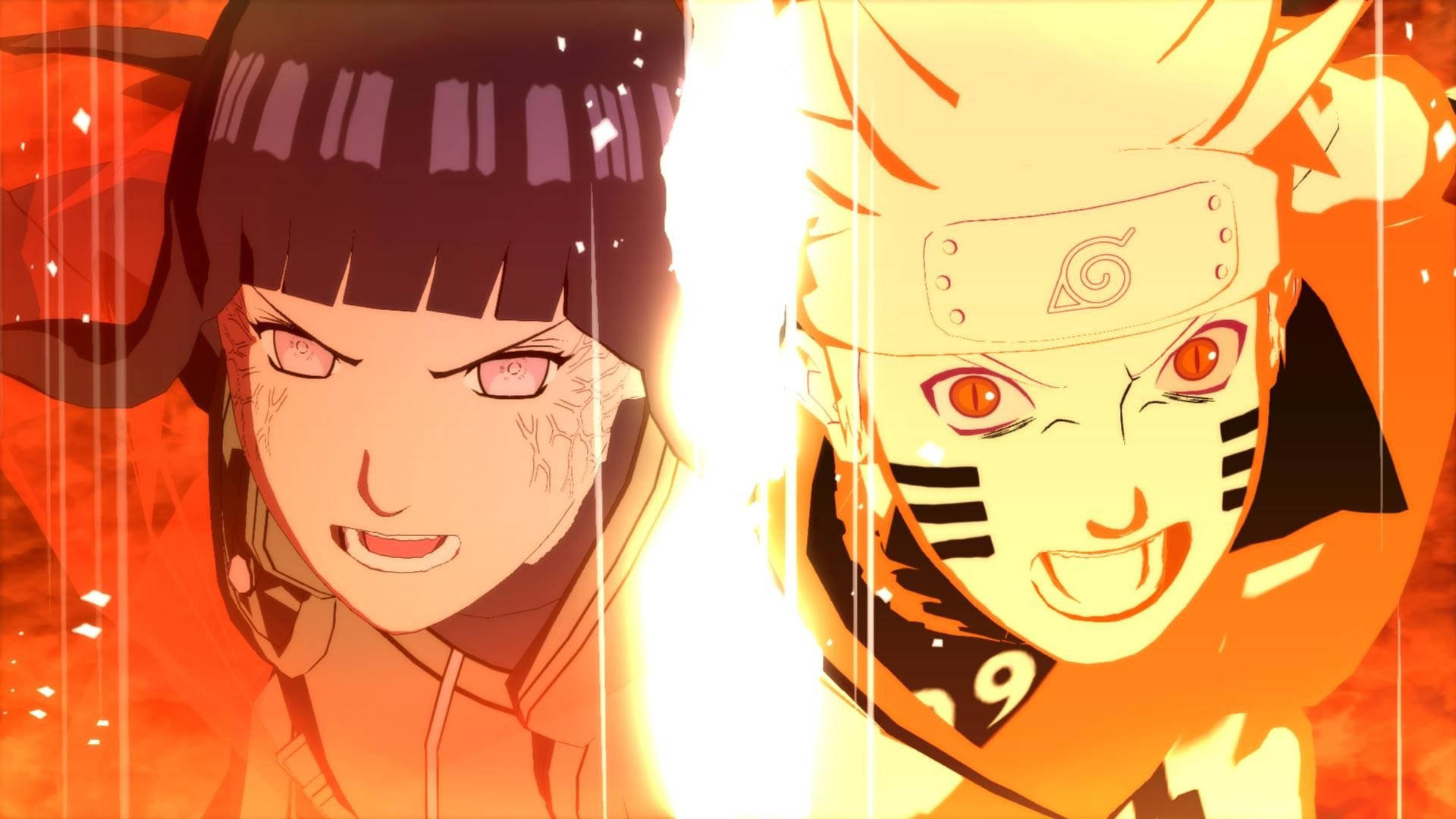 Naruto ve Hinata Bölünmüş Sanat Duvar Kağıdı