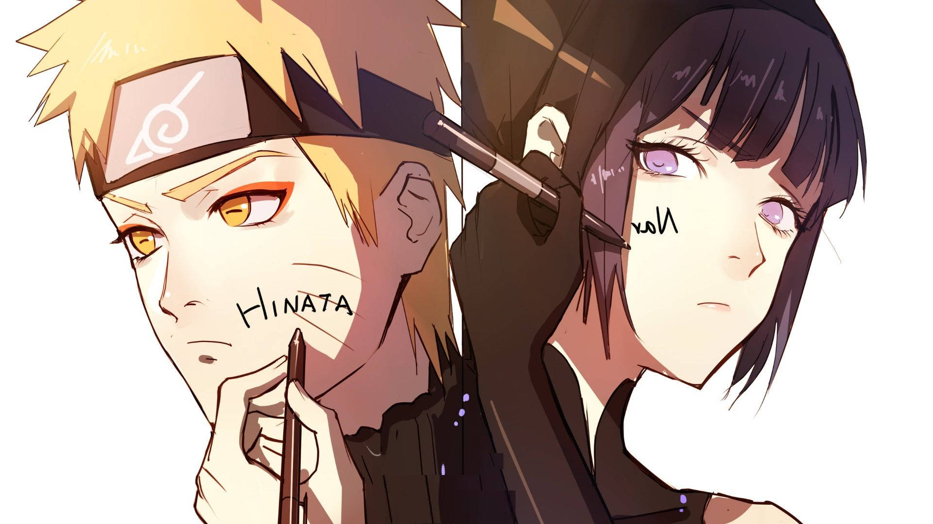 Naruto ve Hinata Yüzleri Duvar Kağıdı