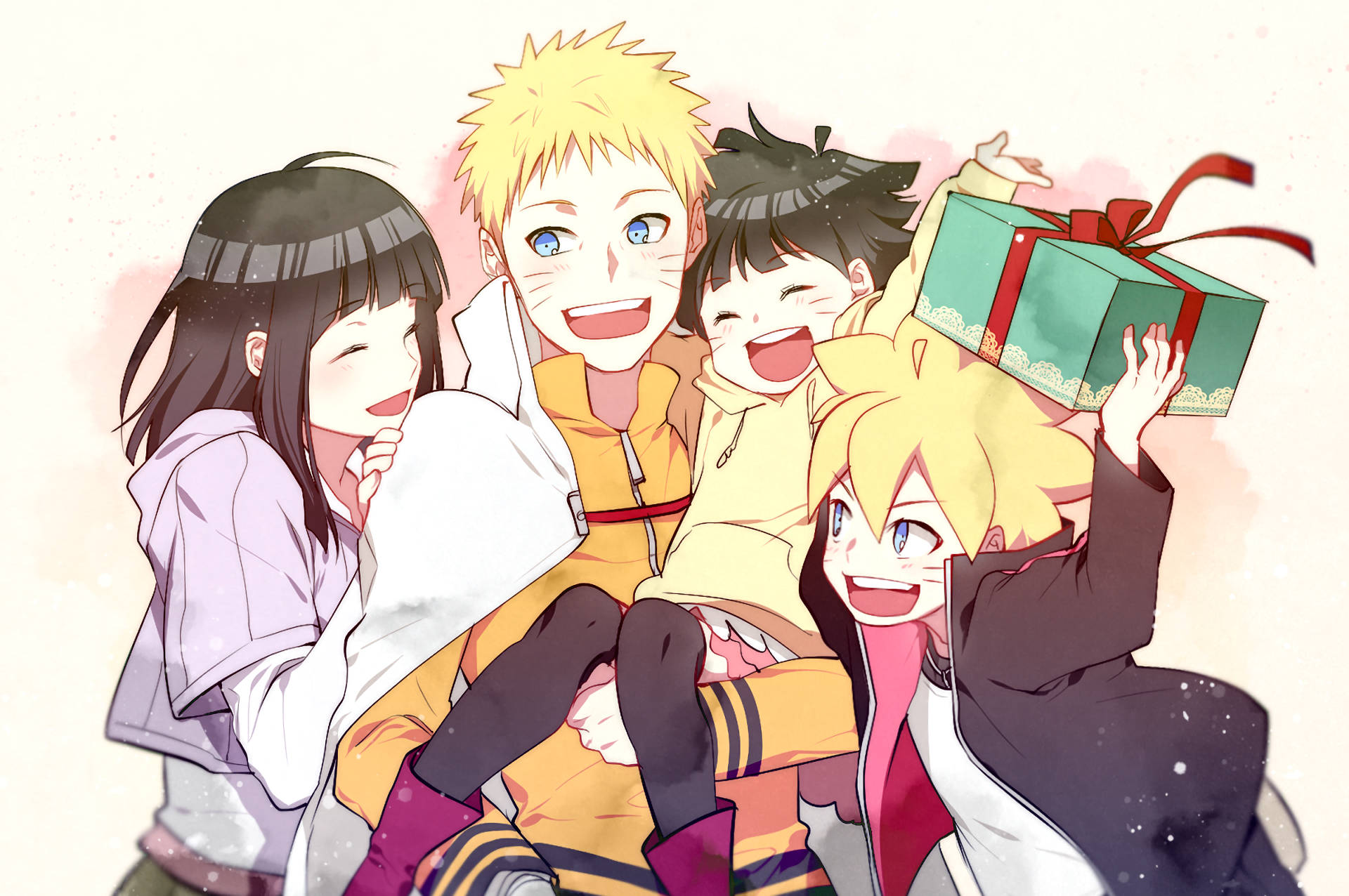 Naruto ve Hinata Mutlu Aile Duvar Kağıdı