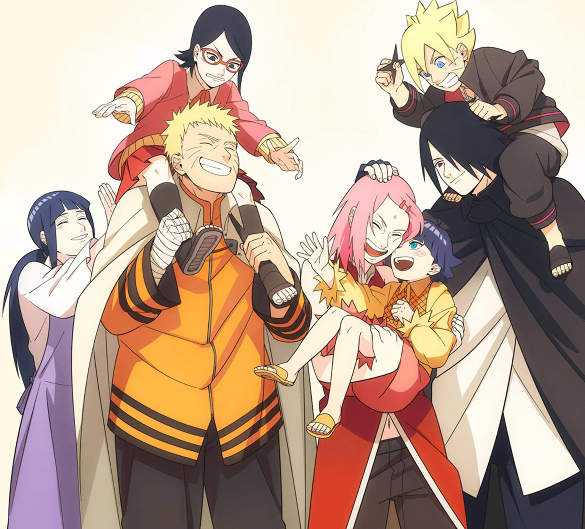 Naruto ve Hinata, Sakura ve Sasuke ile Duvar Kağıdı