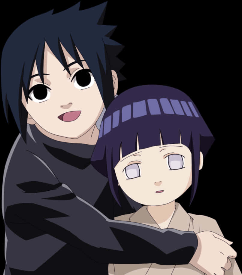 Naruto ve Hinata Anime Kucaklaşması Duvar Kağıdı