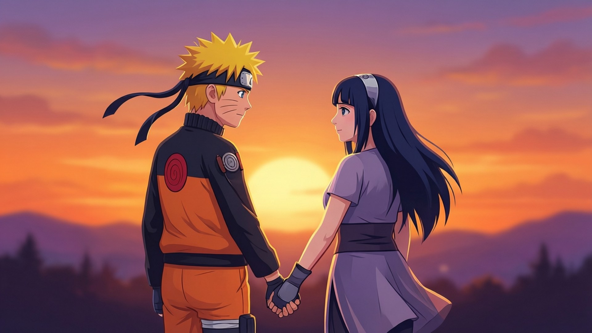 Naruto ve Hinata Vektör Duvar Kağıdı
