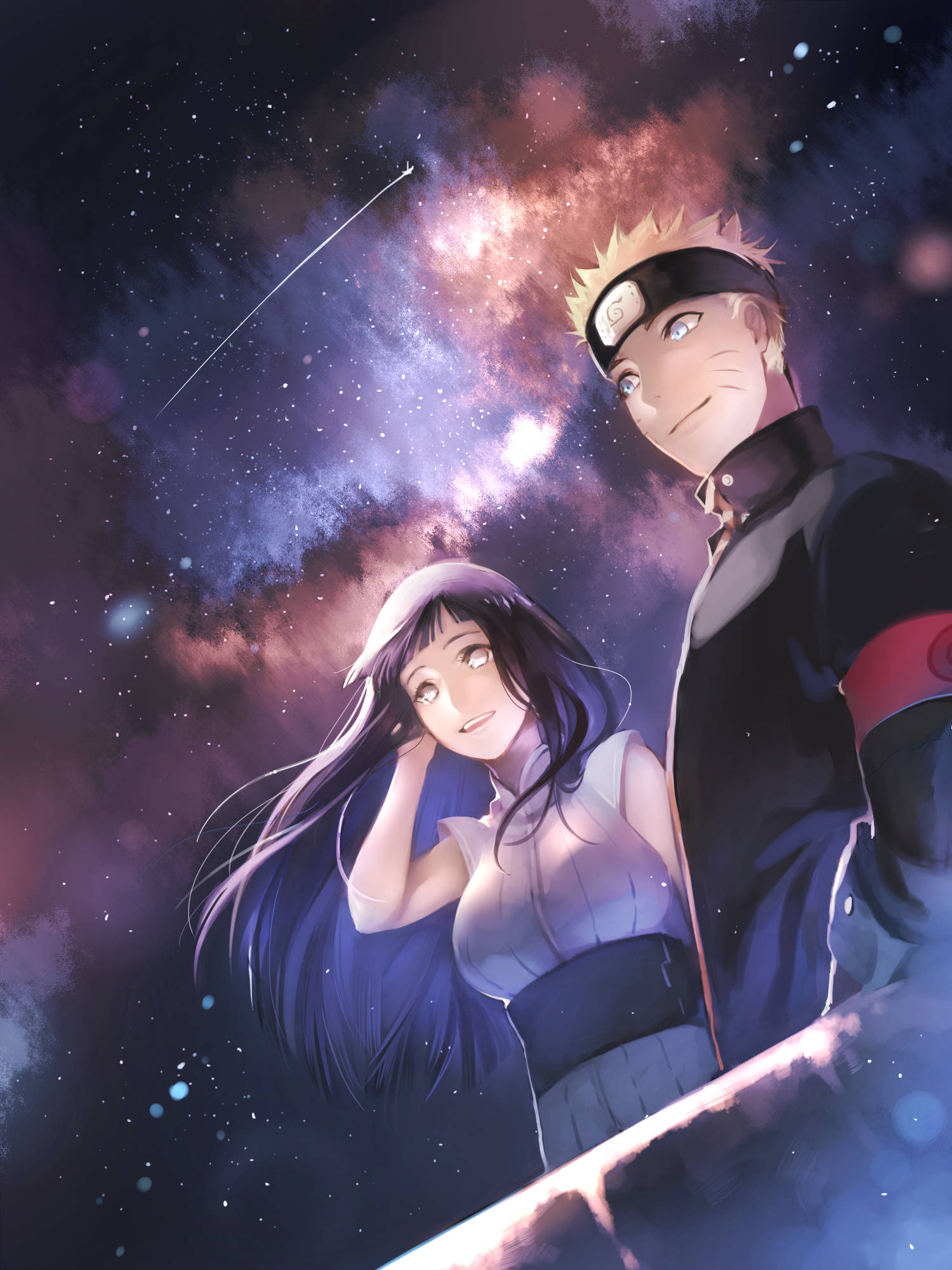 Naruto ve Hinata Kayan Yıldız Duvar Kağıdı