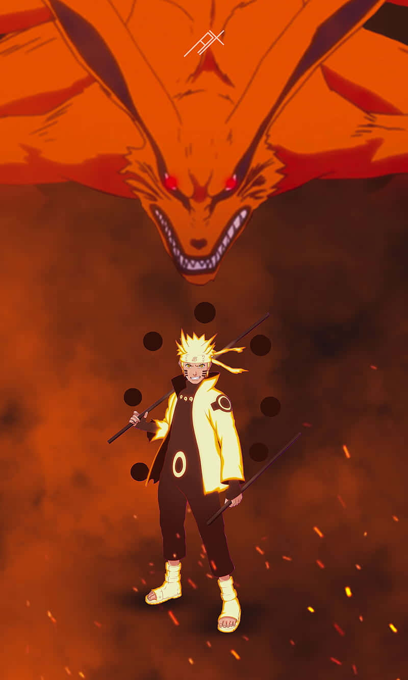 Naruto ve Kurama Turuncu Anime — Naruto telefon GIF Duvar Kağıdı
