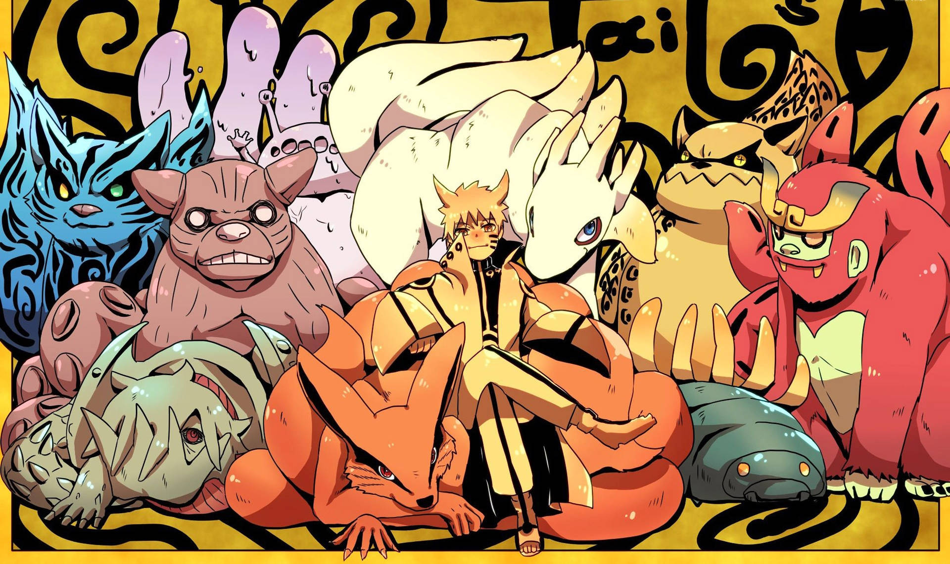 Naruto ve Kuyruklu Canavarlar Posteri Duvar Kağıdı