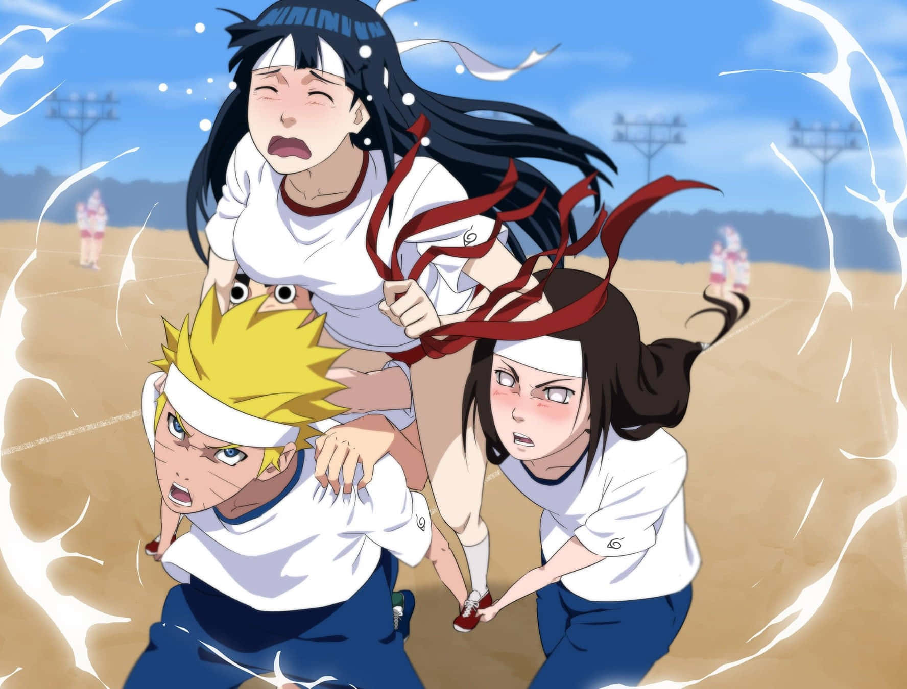 Naruto ve Neji Hyuga, Hinata'yı Taşıyor Duvar Kağıdı