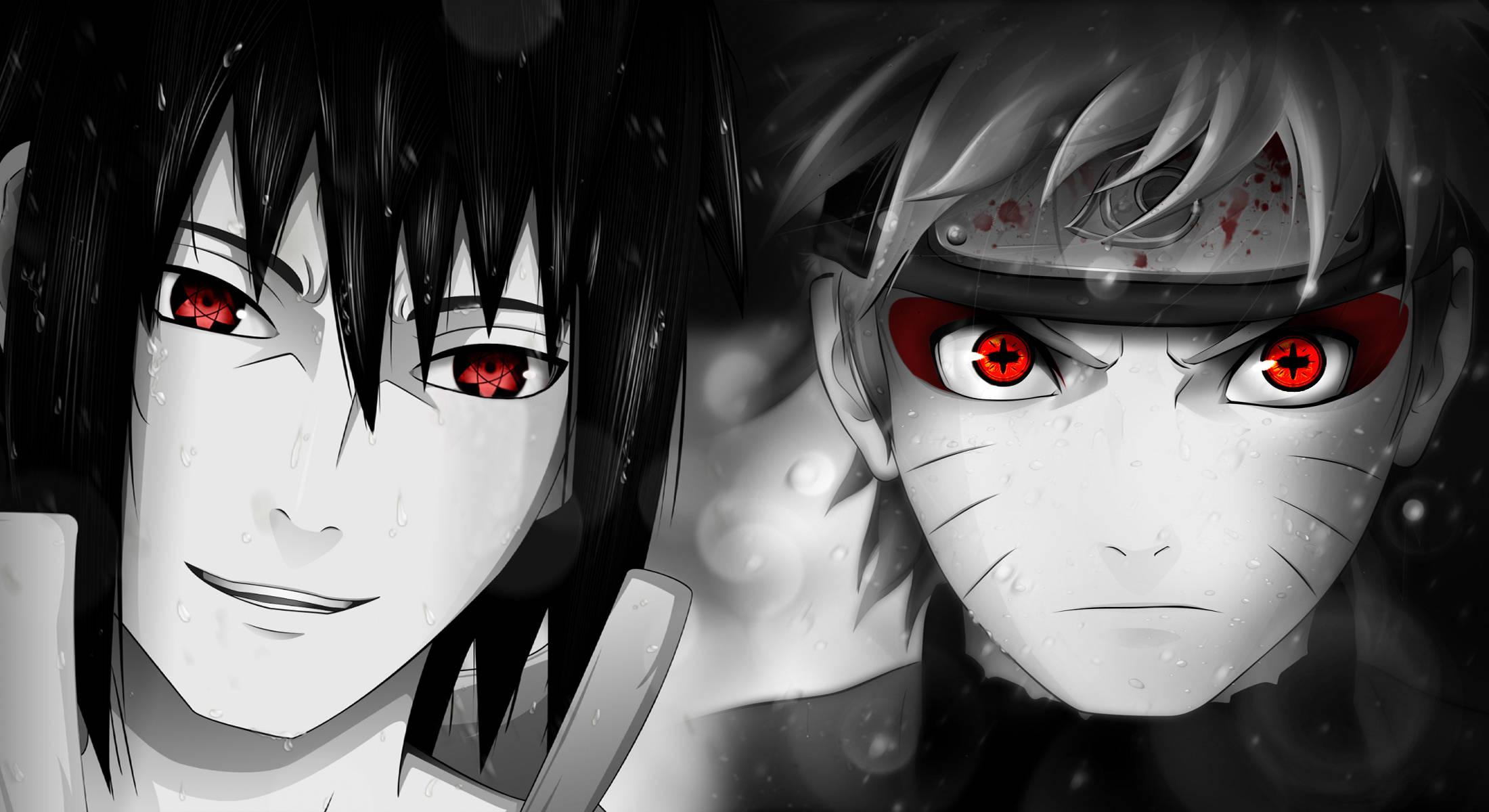 Naruto ve Sasuke'nin Gözleri Duvar Kağıdı