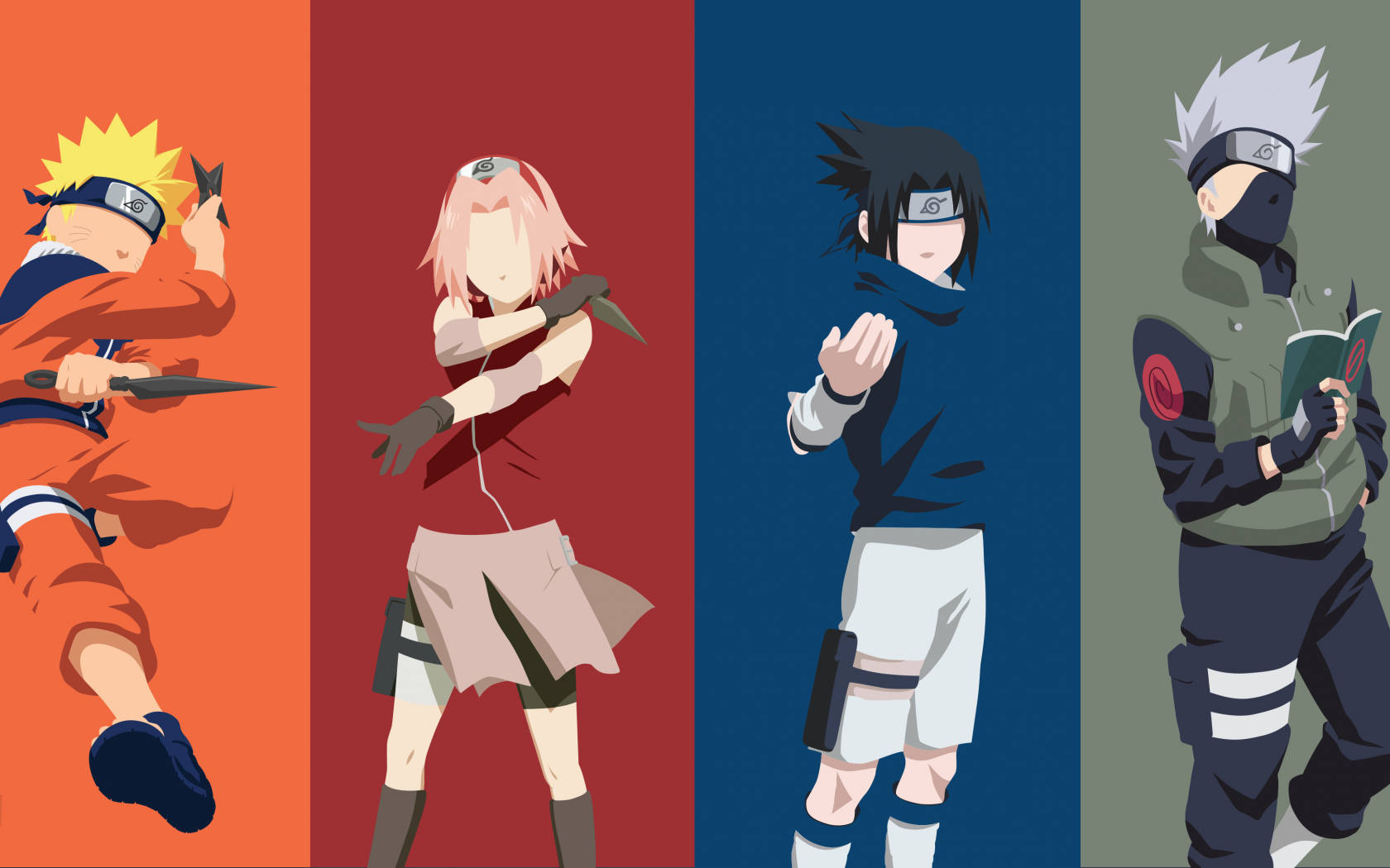 Naruto ve Sasuke, 7. Takım ile Duvar Kağıdı