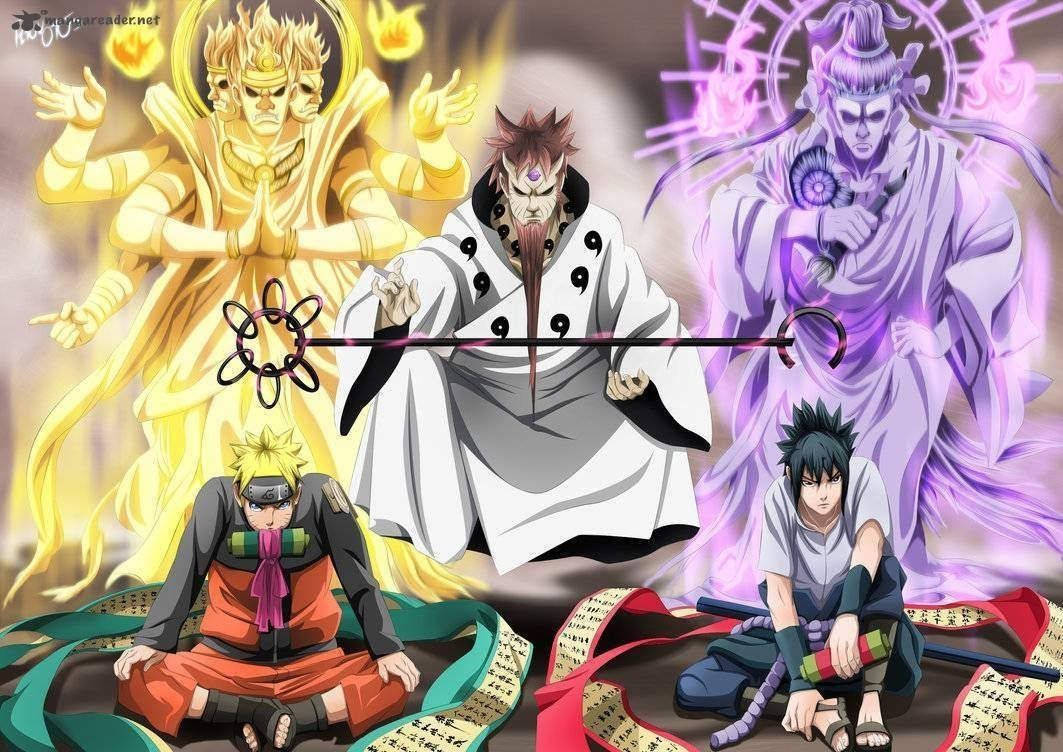 Naruto Uzumaki ve Sasuke Uchiha'nın yaprak köyünde çakra ile antrenman yapması.