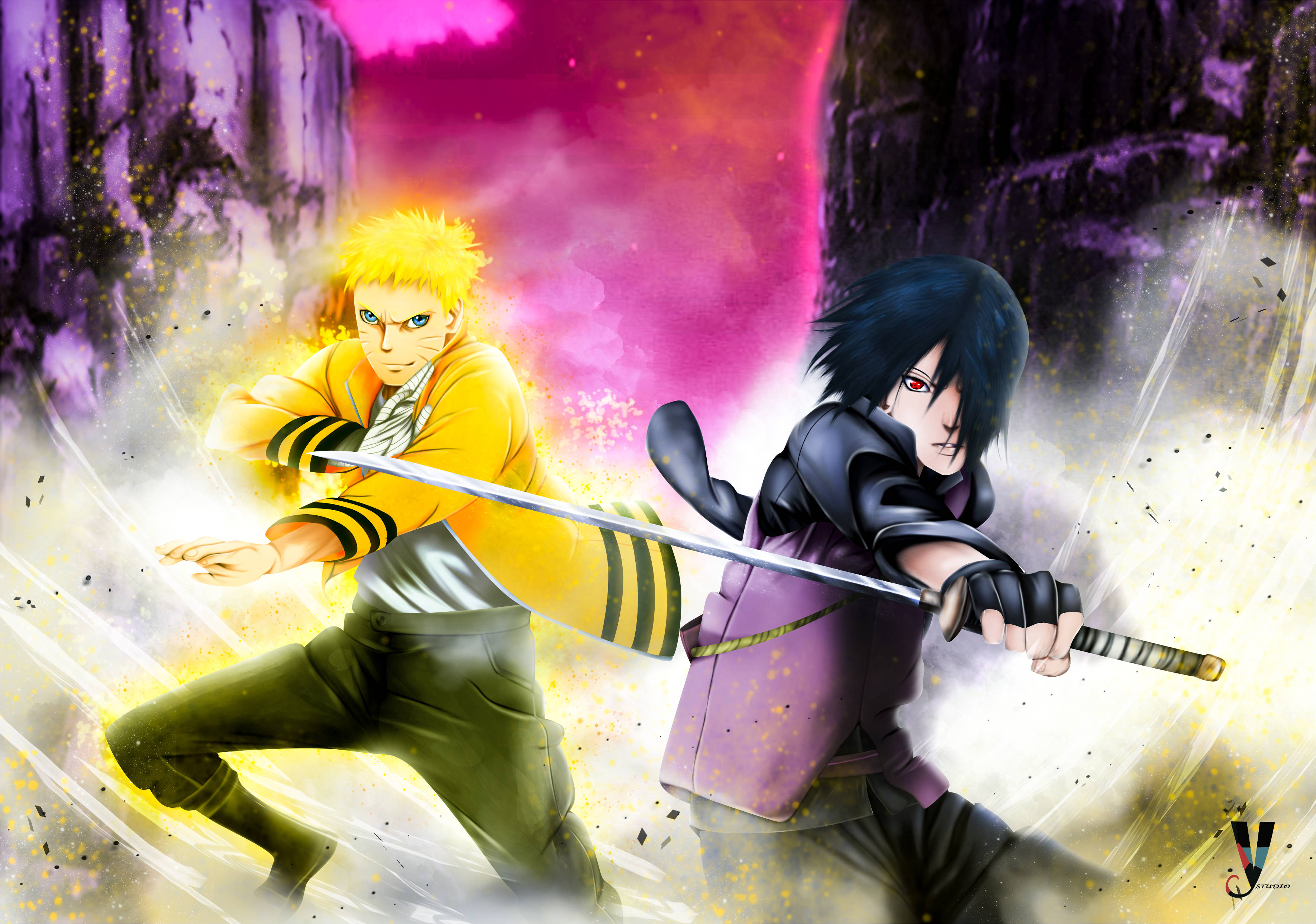Naruto ve Sasuke Boruto'da Duvar Kağıdı