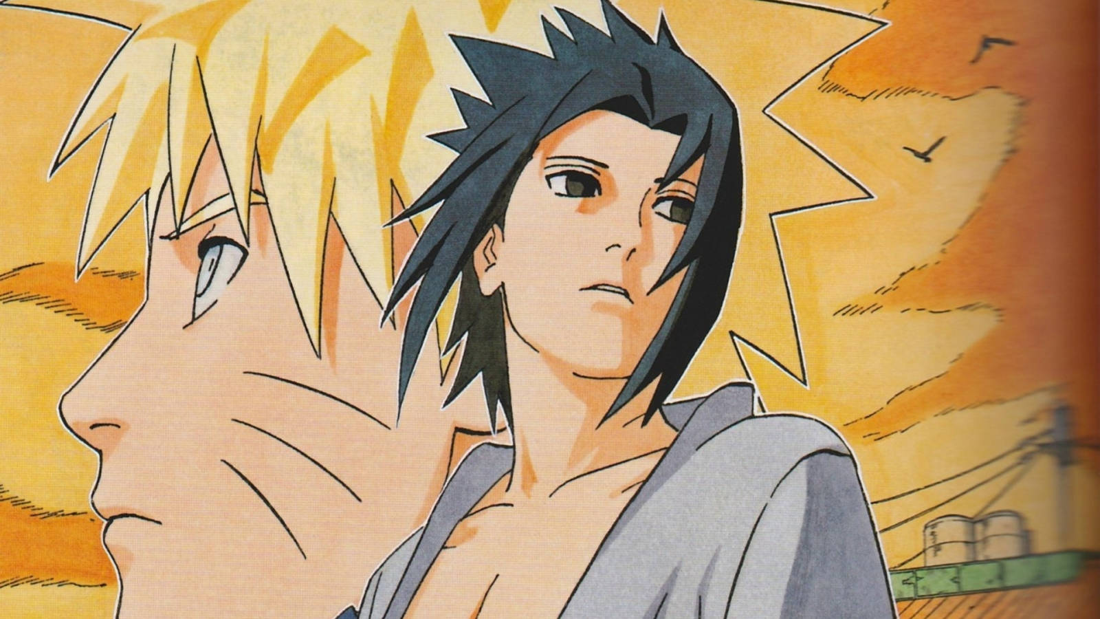 Naruto ve Sasuke Çizimi Duvar Kağıdı