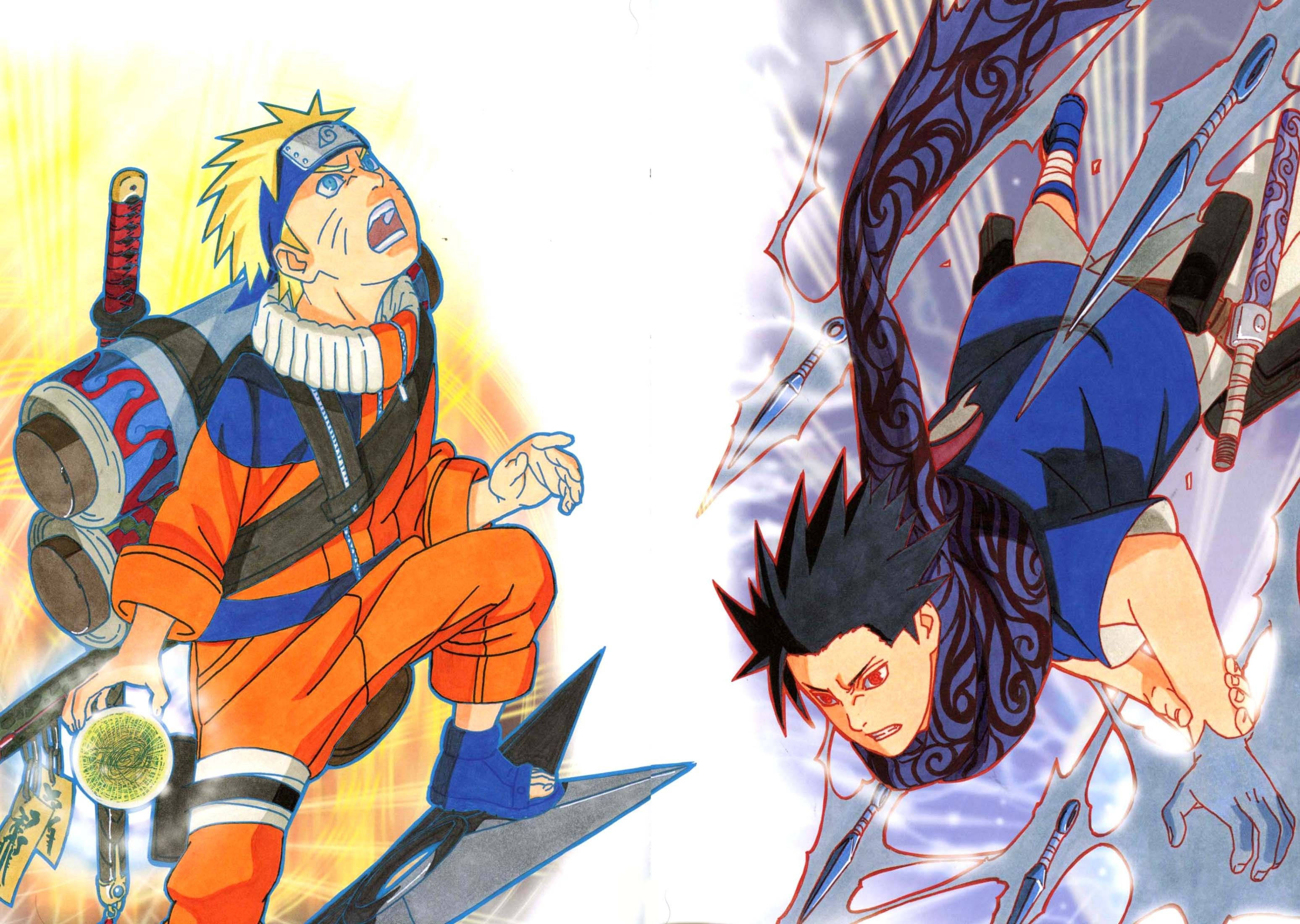 Naruto ve Sasuke, Efsanevi Japon Manga Karakterlerinden İkisi Duvar Kağıdı