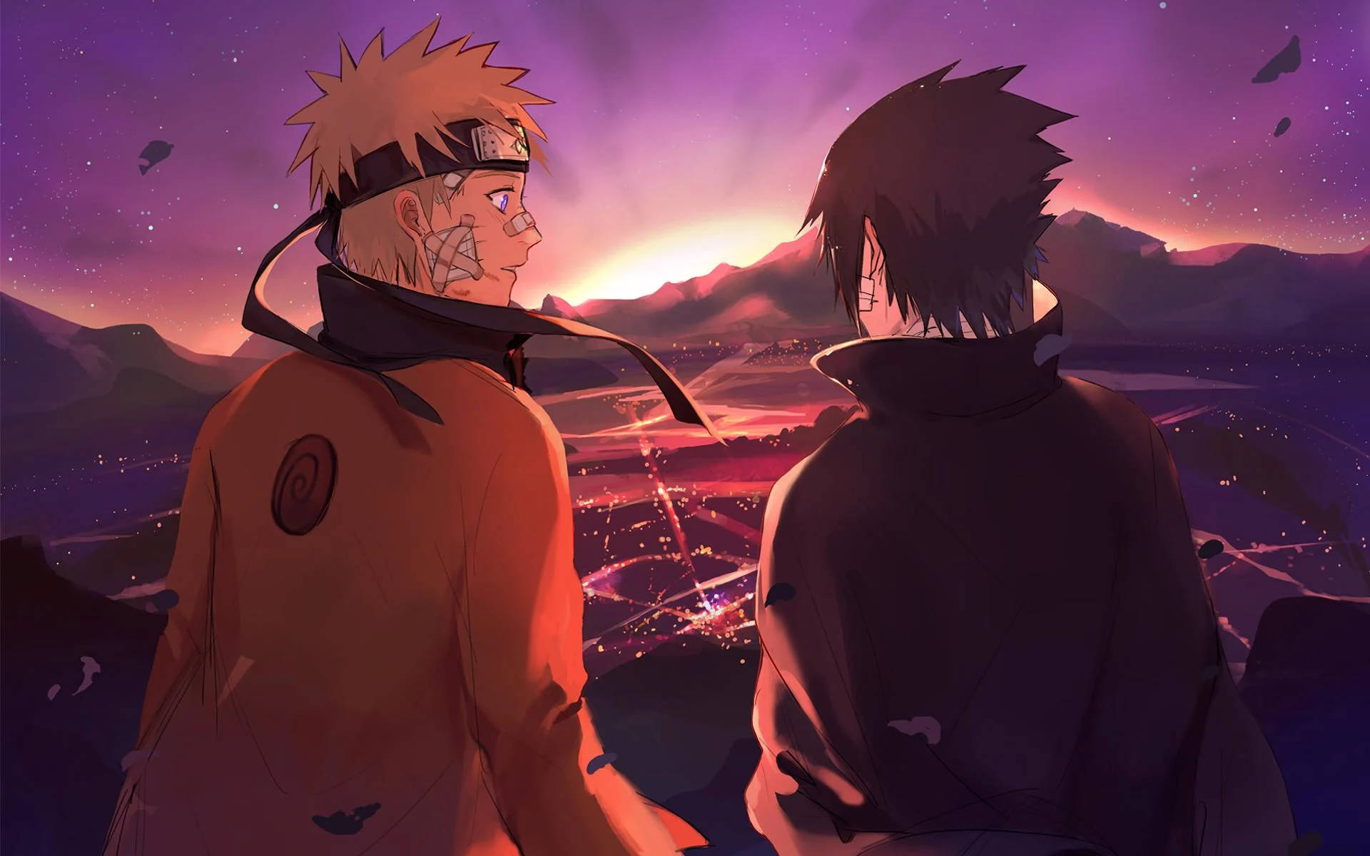 Naruto ve Sasuke, Gizli Yaprak Köyü'nden Duvar Kağıdı