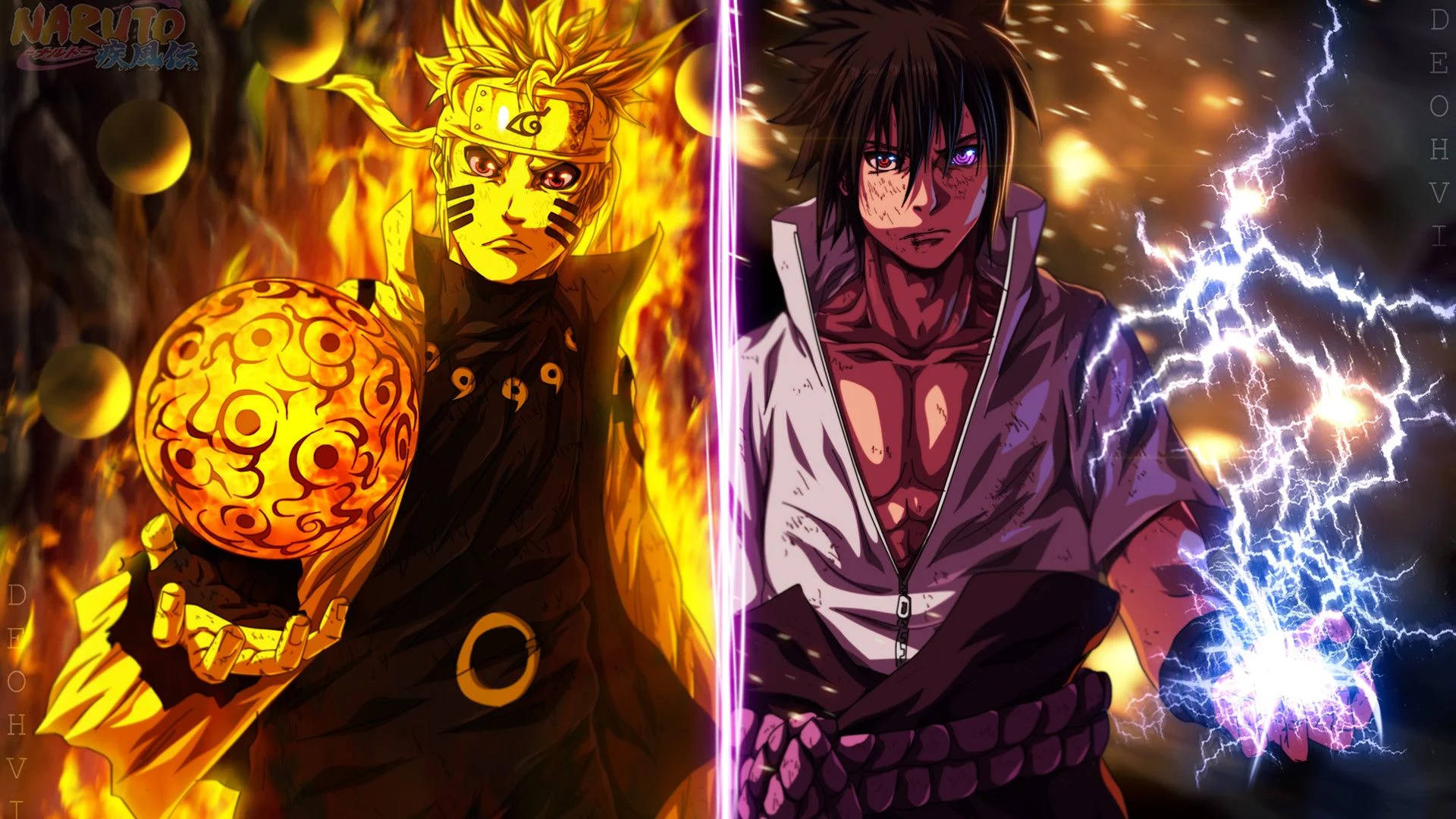 Naruto ve Sasuke Ninjutsu Duvar Kağıdı