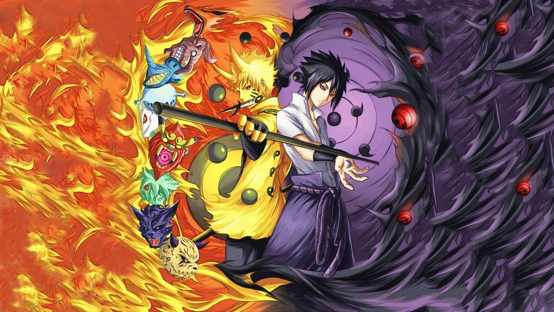 Naruto ve Sasuke Rikudou Sennin Modu Duvar Kağıdı