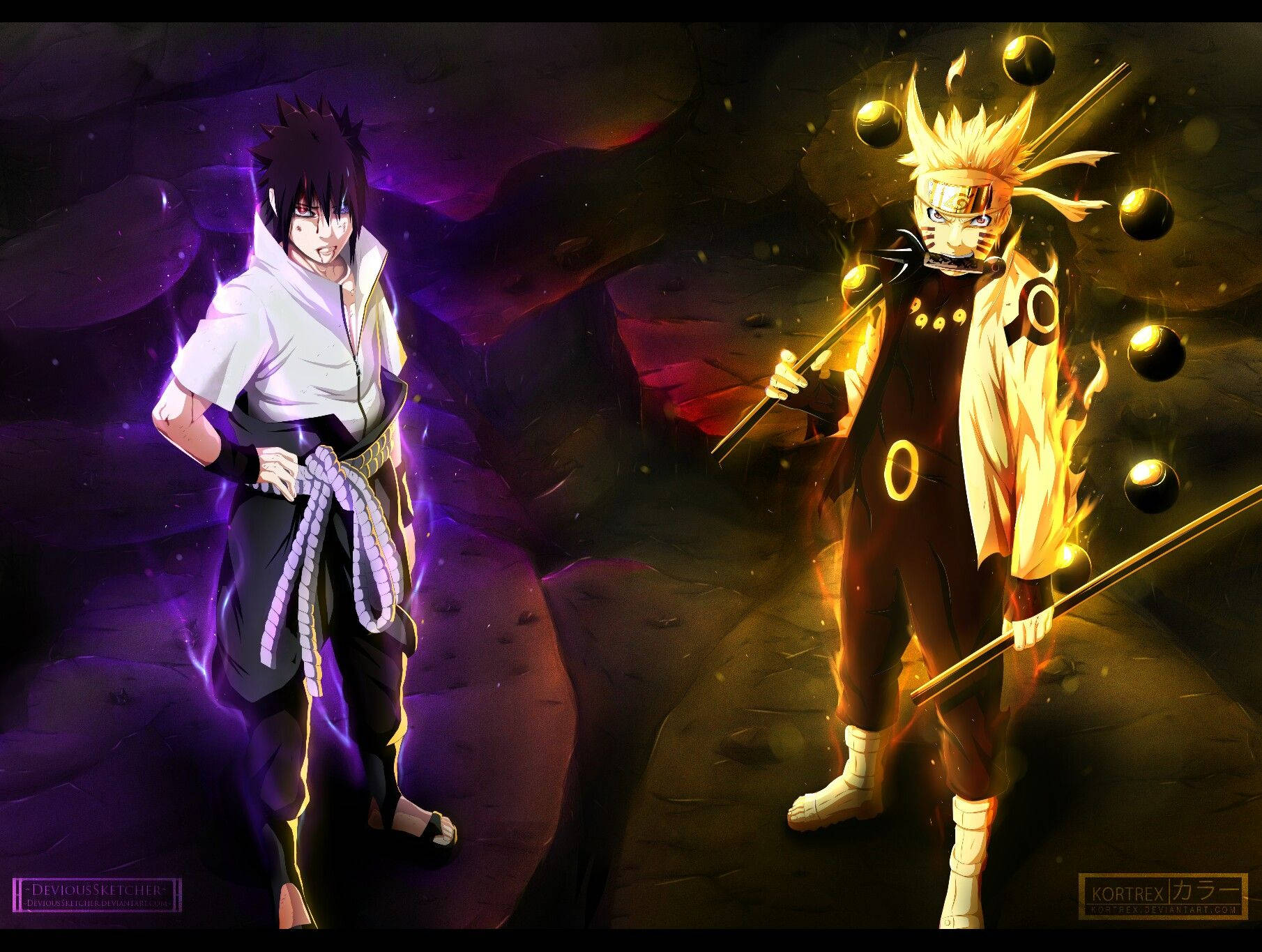 Naruto ve Sasuke vs Madara Duvar Kağıdı
