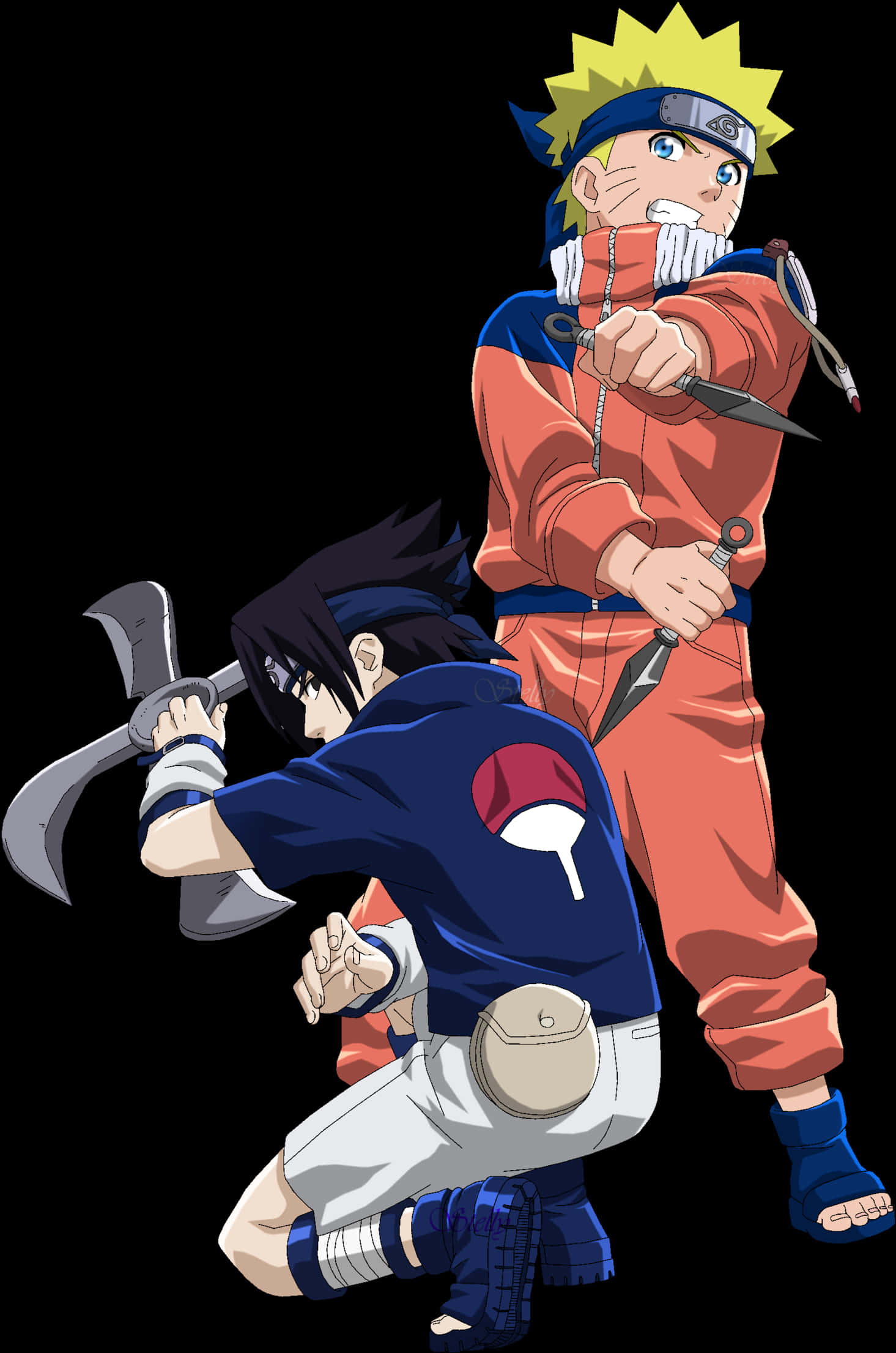 Naruto ve Sasuke Savaşa Hazır Duvar Kağıdı