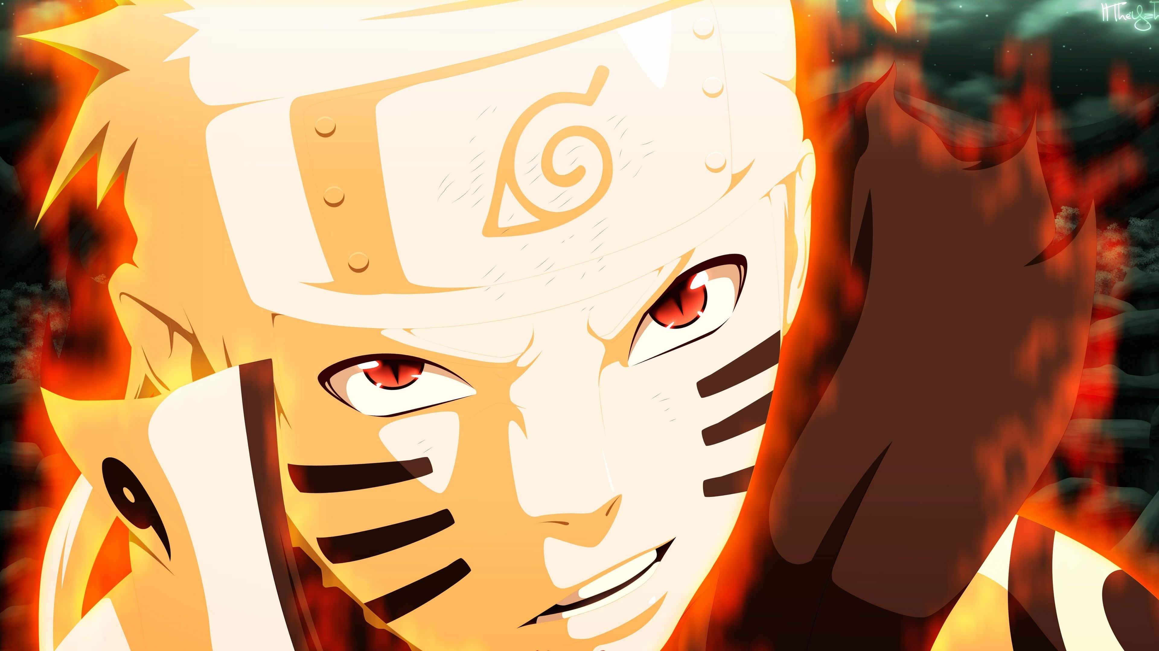 Naruto Yüzü Kurama Modu Duvar Kağıdı