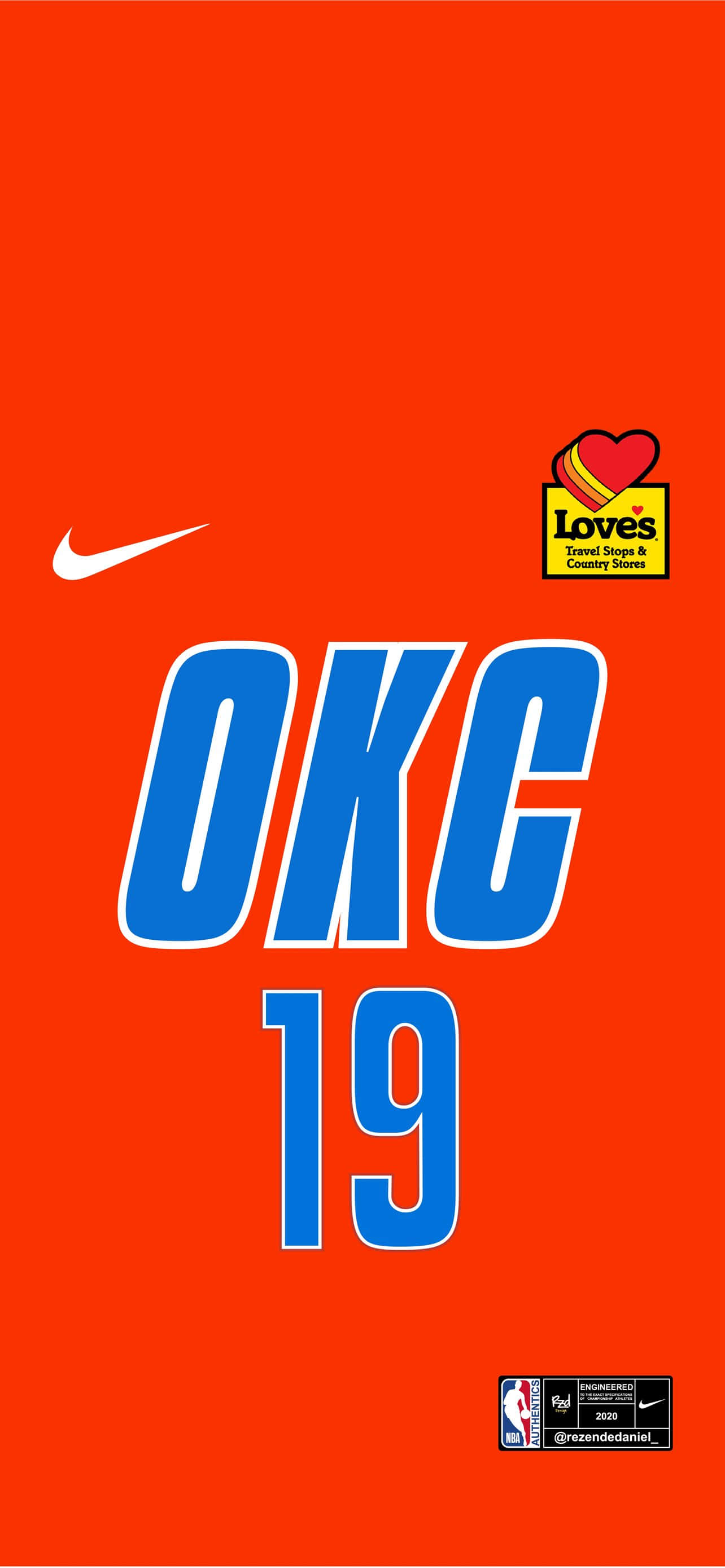 NBA Oklahoma City Thunders 19 Nolu Forma Duvar Kağıdı