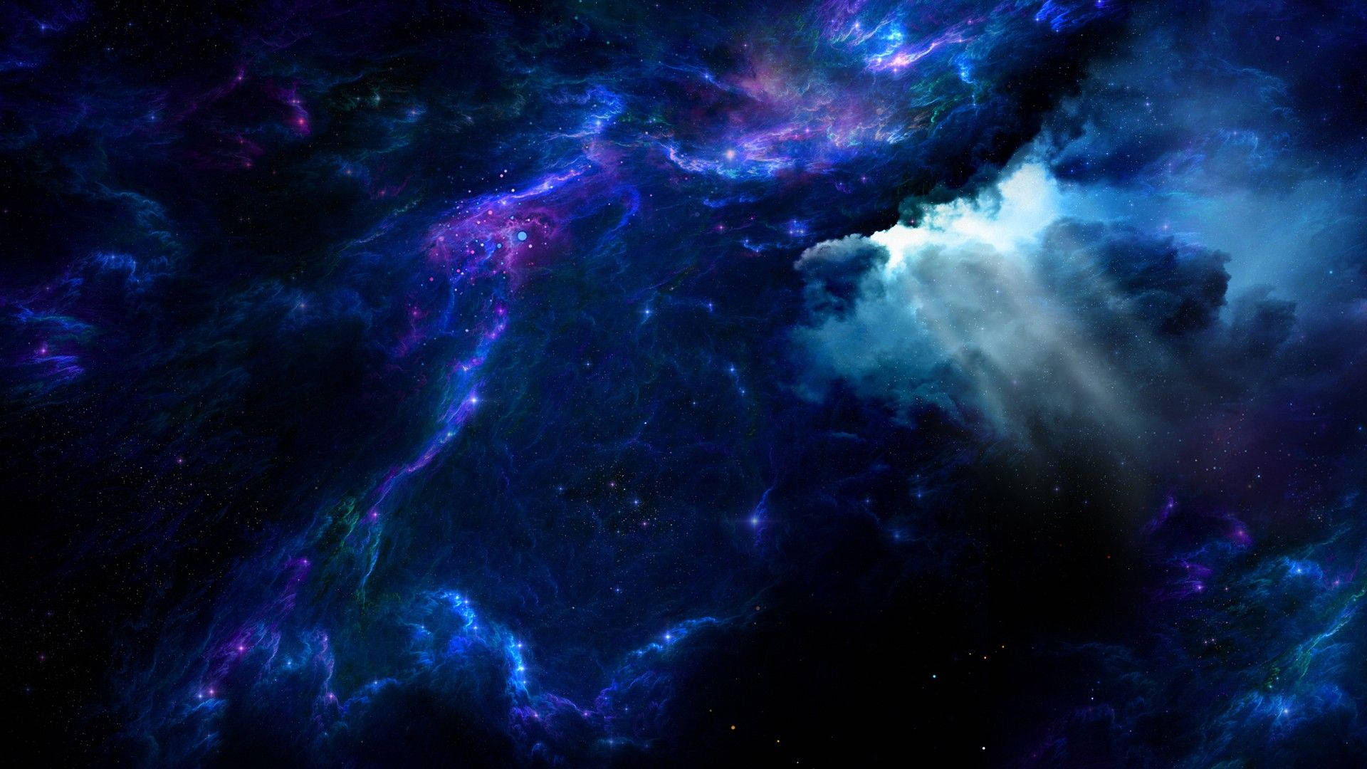 Nebula Estetik Koyu Mavi HD Duvar Kağıdı