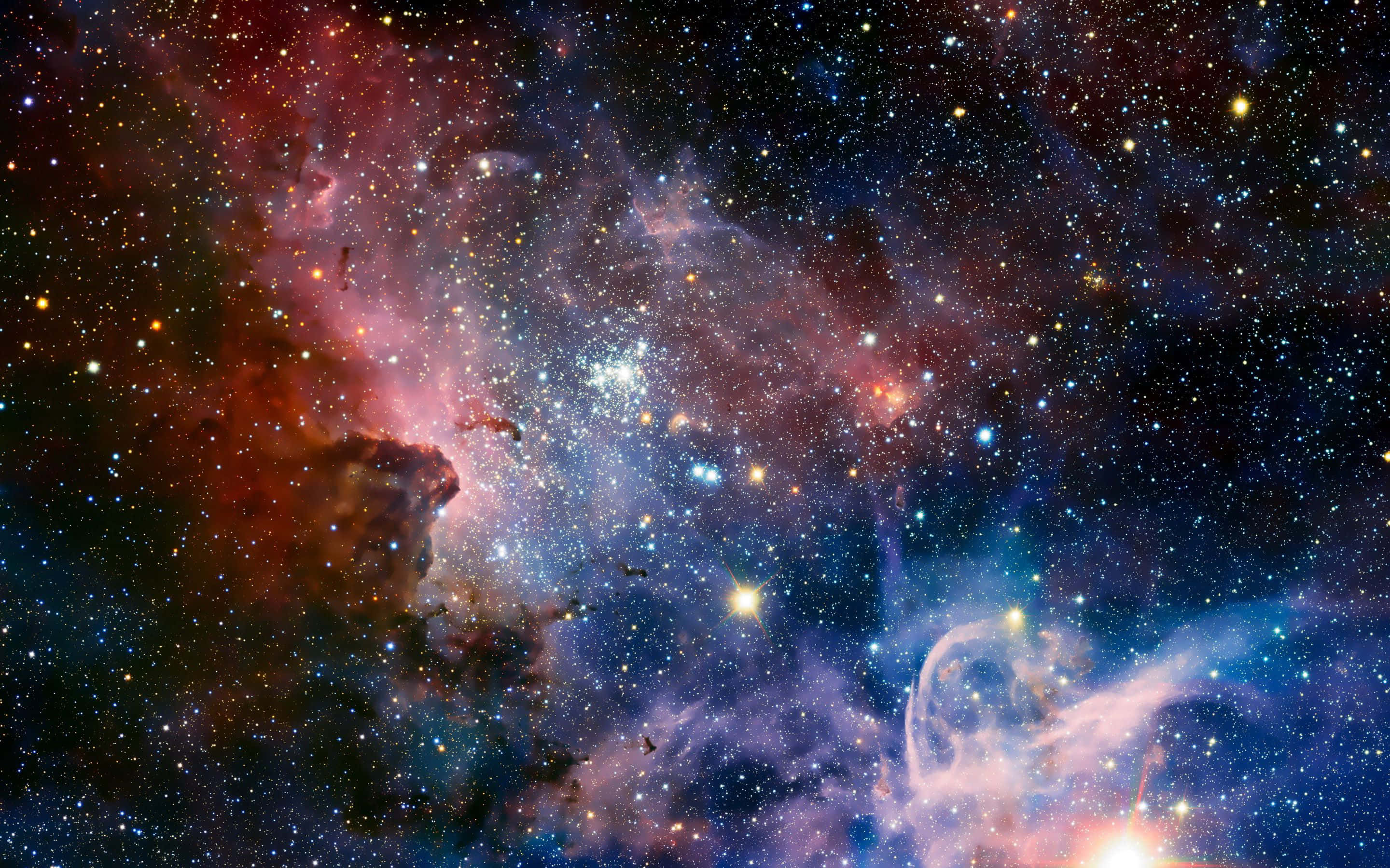 nebula ve yıldızlarla bir nebula manzarası Duvar Kağıdı