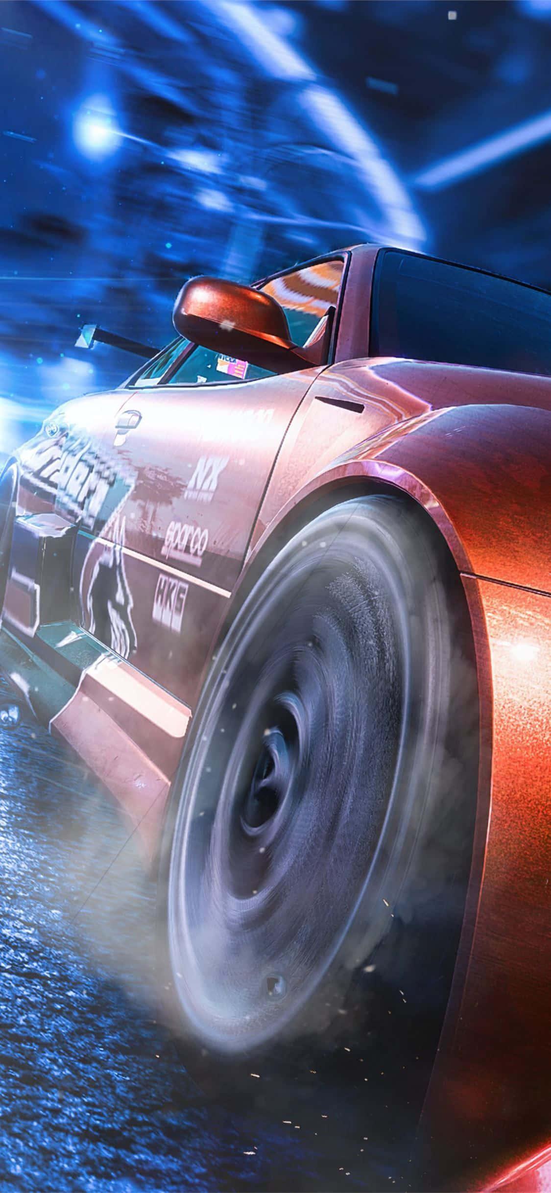 Need For Speed Arka Planı Duman Çıkaran Tekerlek Duvar Kağıdı