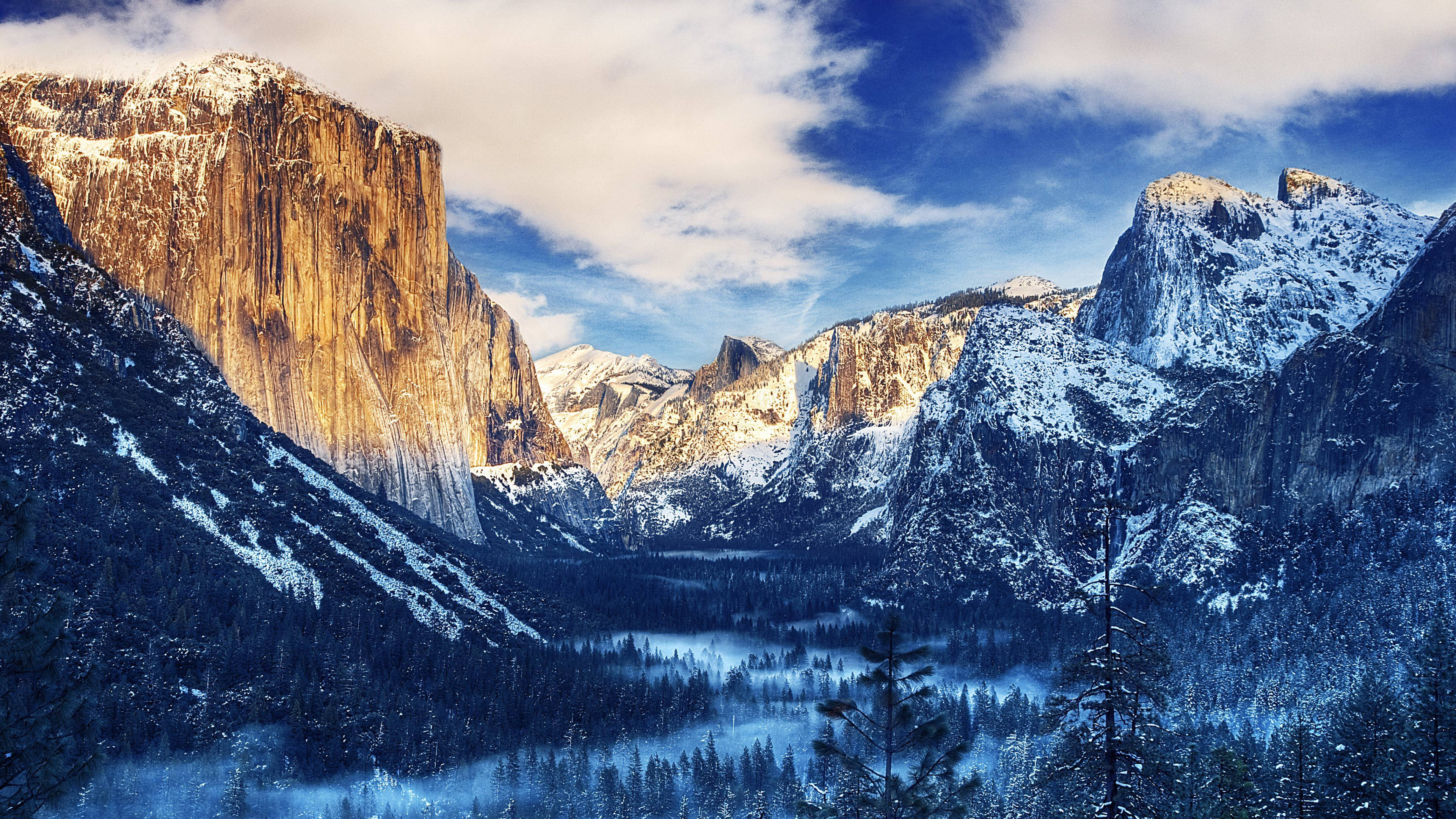 Nefes Kesen Karlı Yosemite Vadisi Duvar Kağıdı