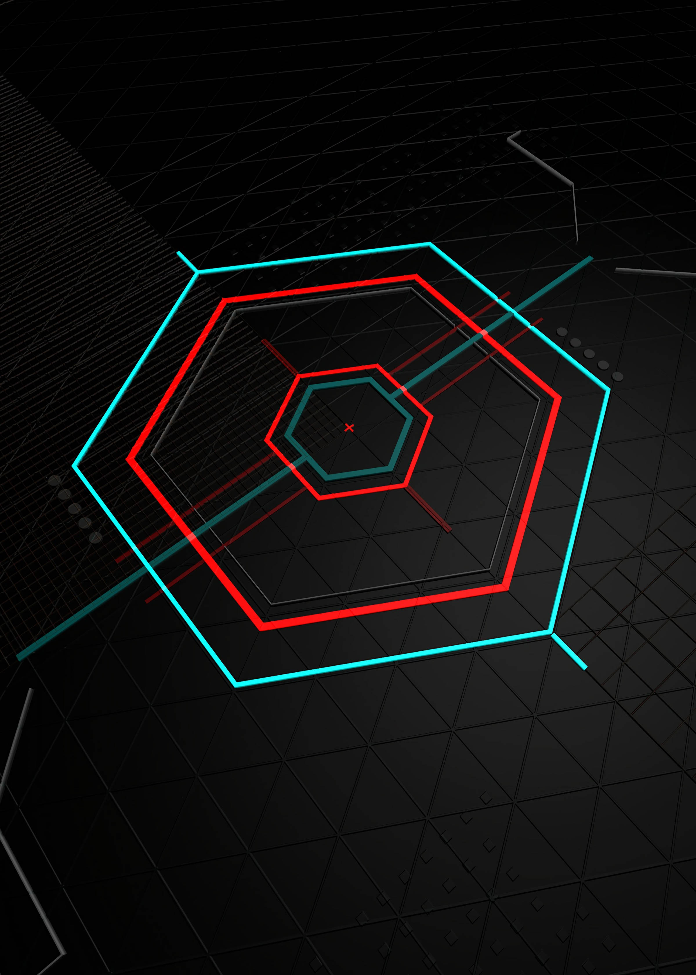 Neon Altıgen Lazer Duvar Kağıdı