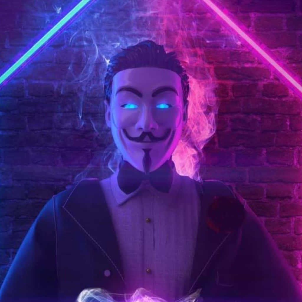 Neon Anonim Hacker En İyi Profil Fotoğrafı Duvar Kağıdı