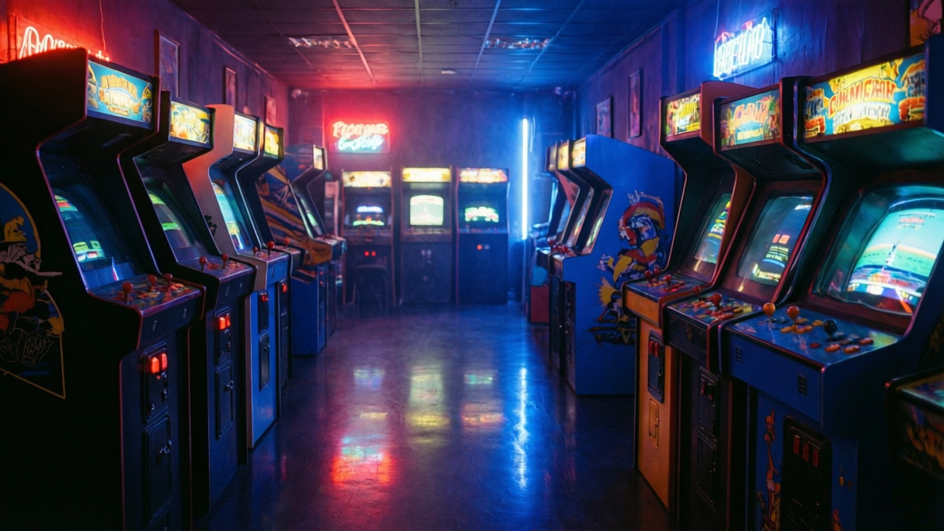 Neon Atari Odası Duvar Kağıdı