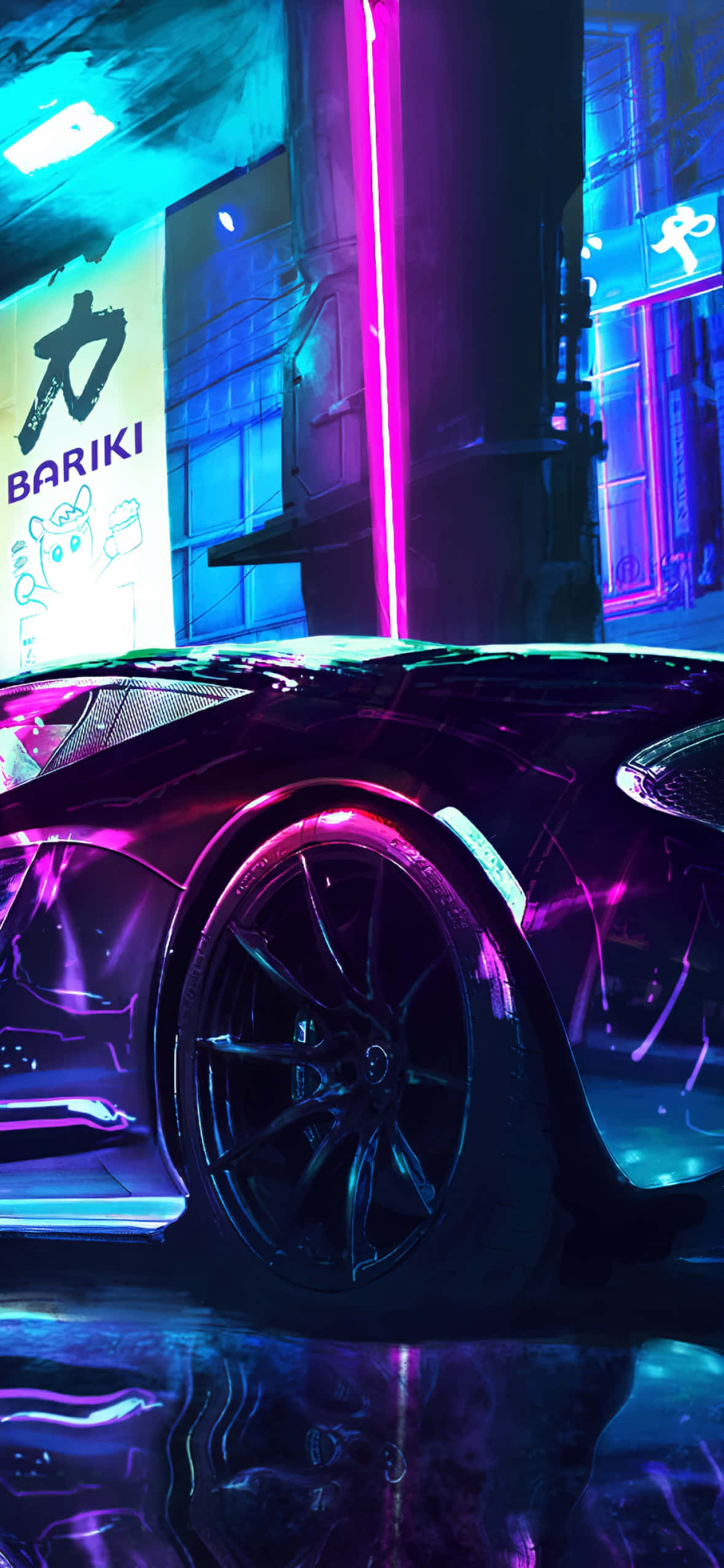 Neon Aydınlatma Pixel 3 Need For Speed Heat Arka Planı Duvar Kağıdı