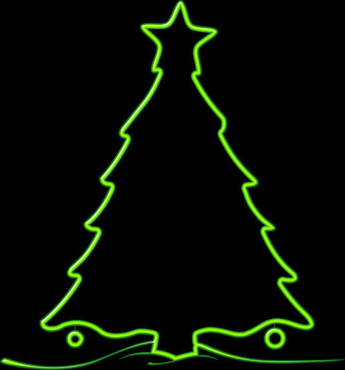 Neon Çerçeveli Noel Ağacı Duvar Kağıdı