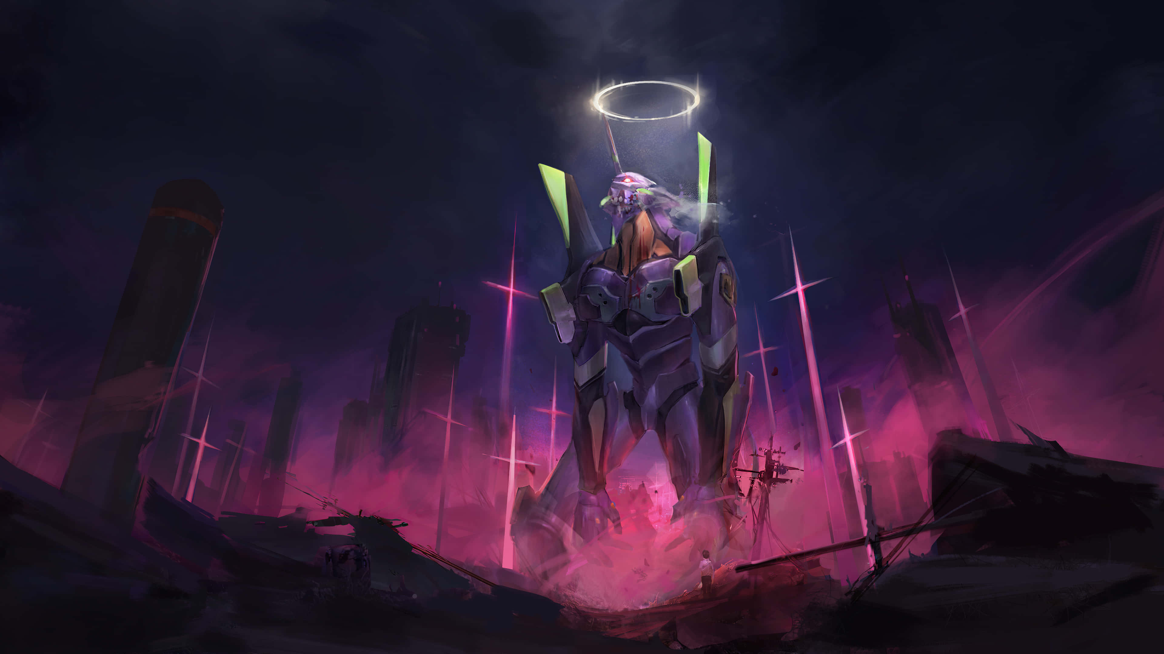 Neon Genesis Evangelion'dan Asuka ve Rei Duvar Kağıdı