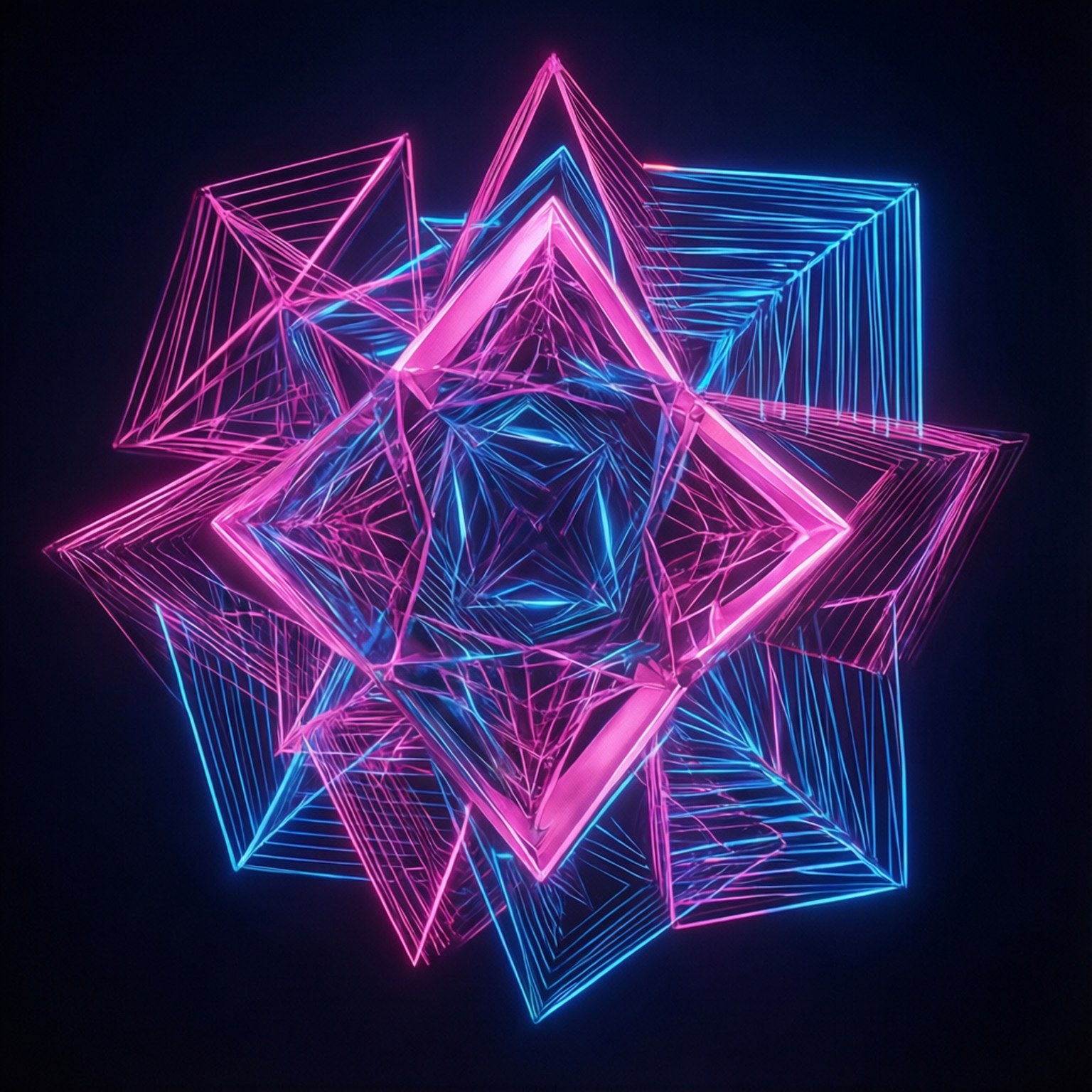 Neon Geometri Işıltısı Duvar Kağıdı