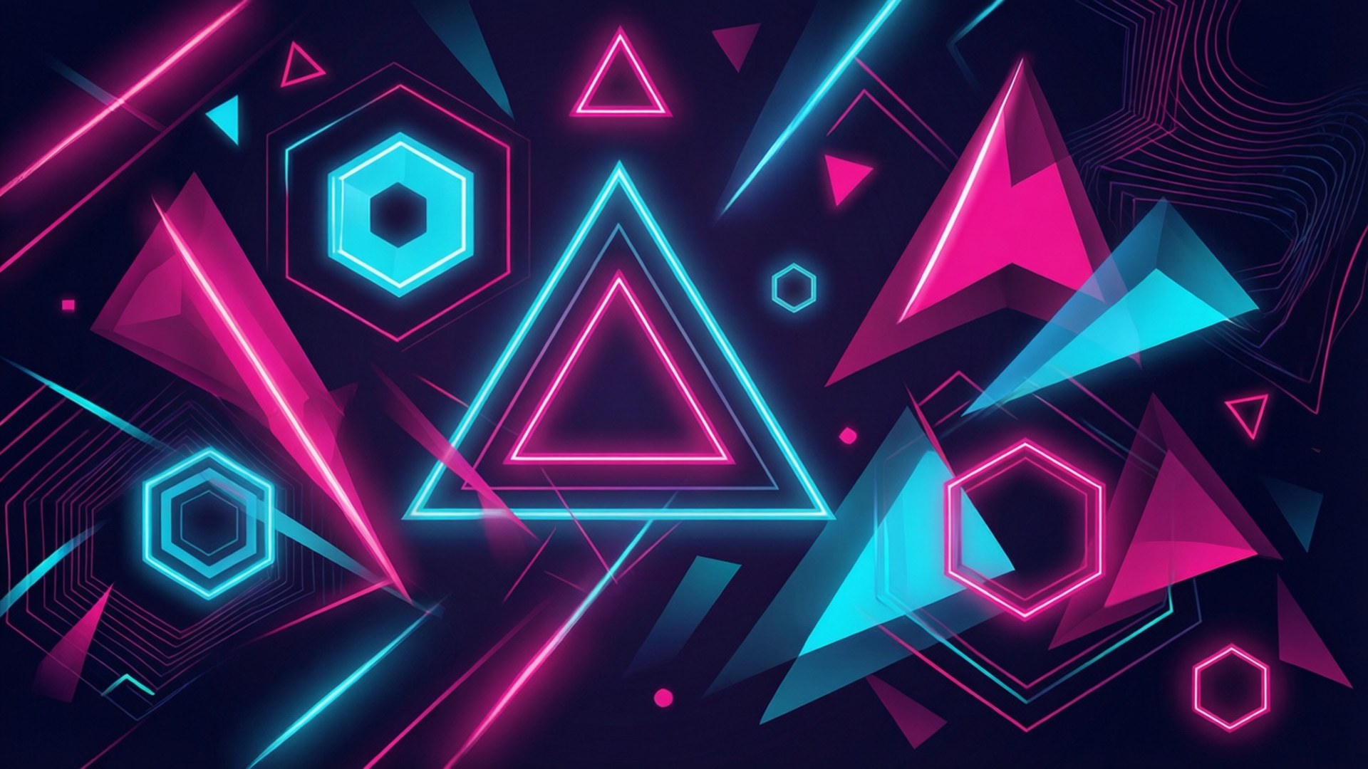 Neon Geometrik Oyun Duvar Kağıdı
