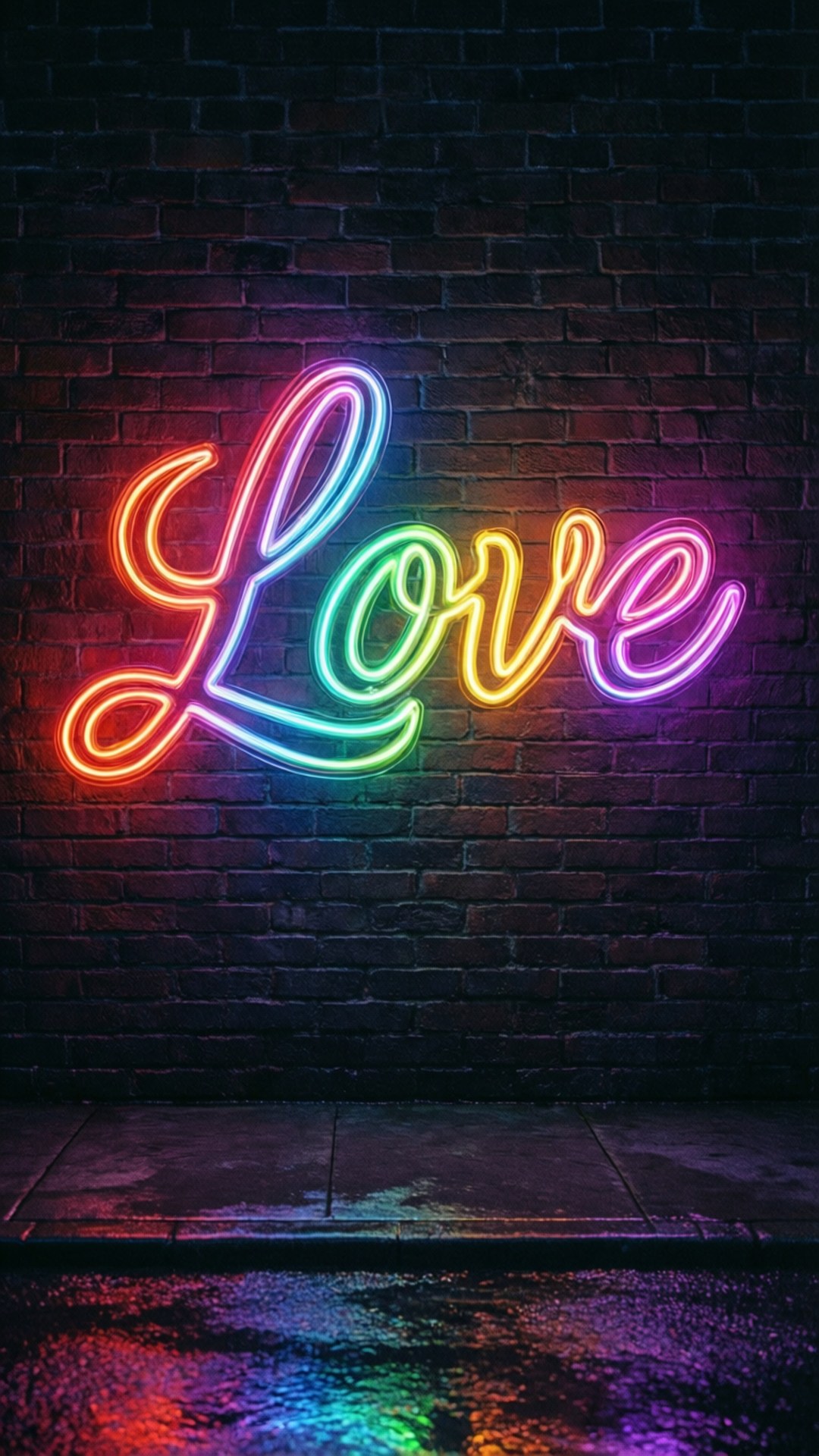 Neon Gökkuşağı Aşk Duvar Kağıdı