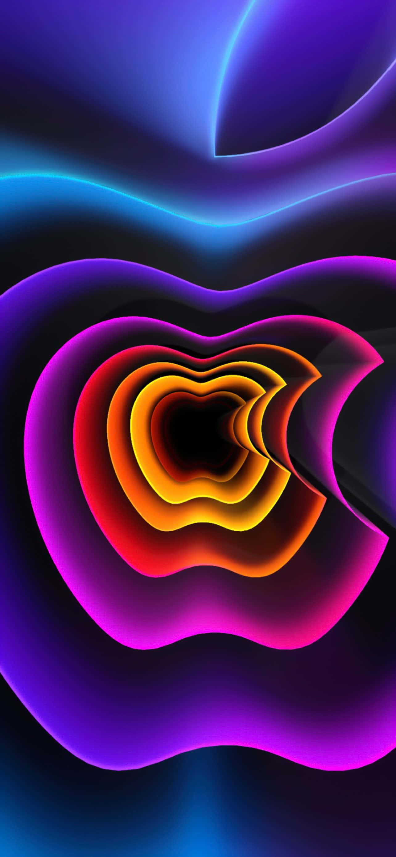Neon Gökkuşağı Logolu Muhteşem Apple HD iPhone Duvar Kağıdı