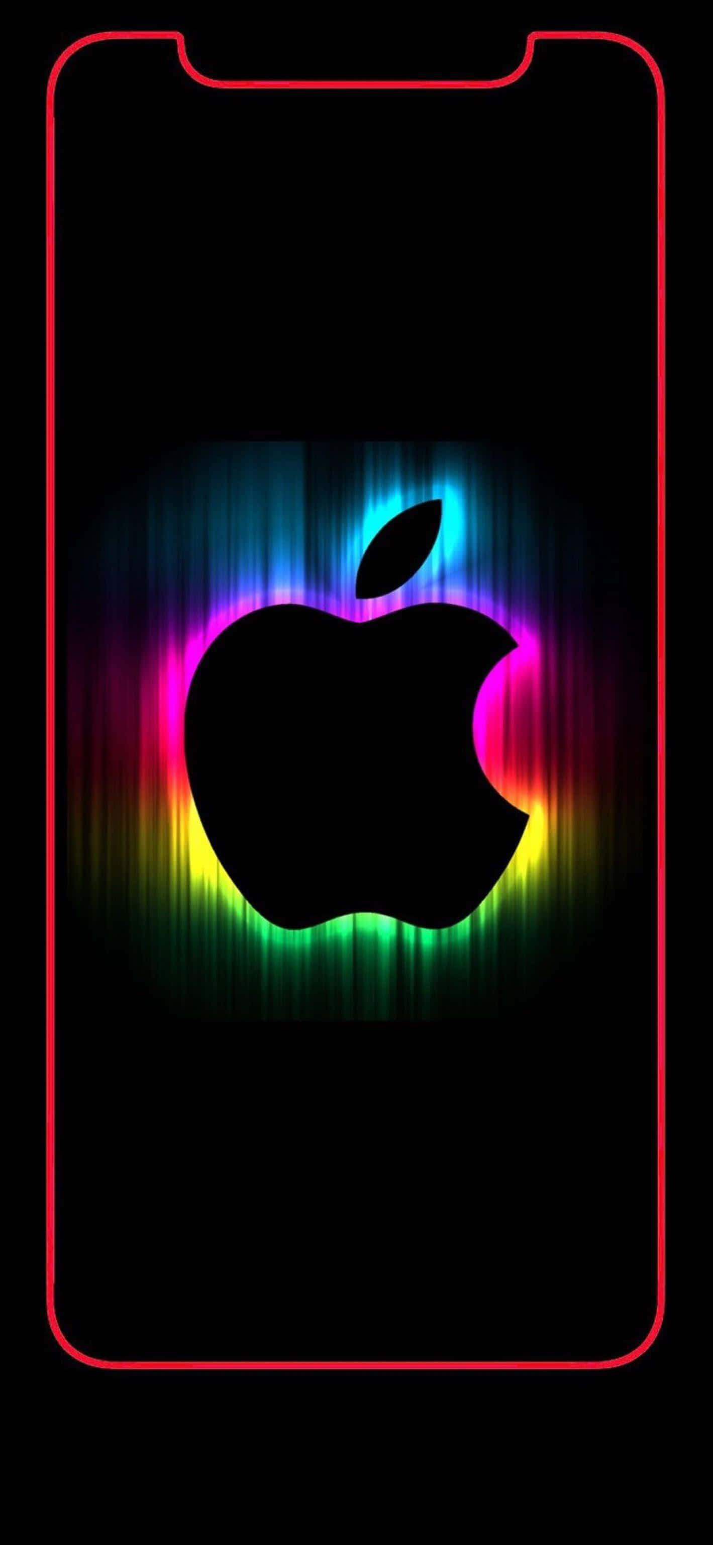Neon Gökkuşağı Işıklı Muhteşem Apple HD iPhone Duvar Kağıdı