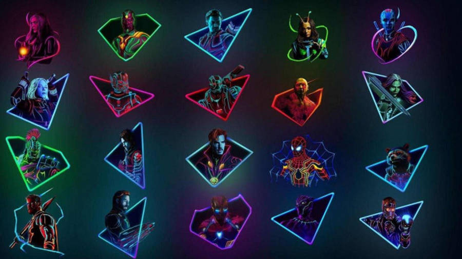 Neon Işıklı Kenarlık Marvel Estetiği Duvar Kağıdı