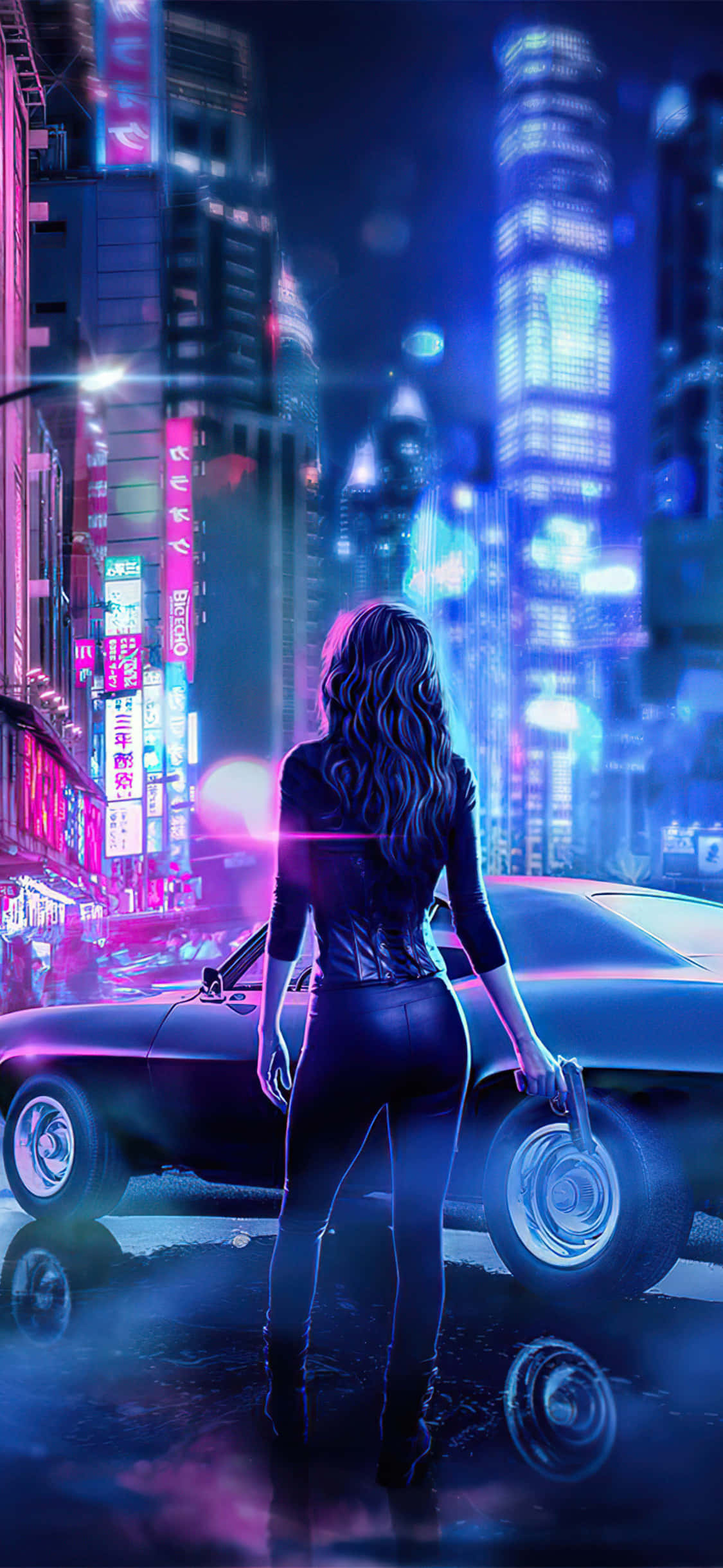Neon Işıklarla Aydınlanan Tokyo Şehri Duvar Kağıdı