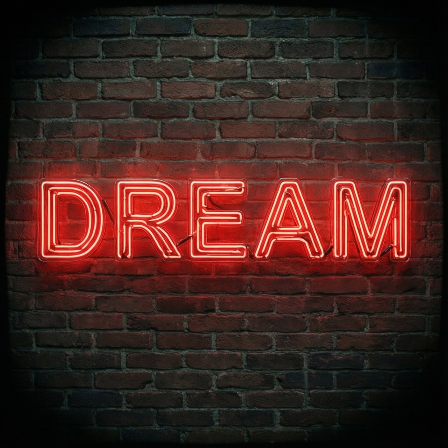 Neon Kırmızı 'DREAM' Yazısı Duvar Kağıdı