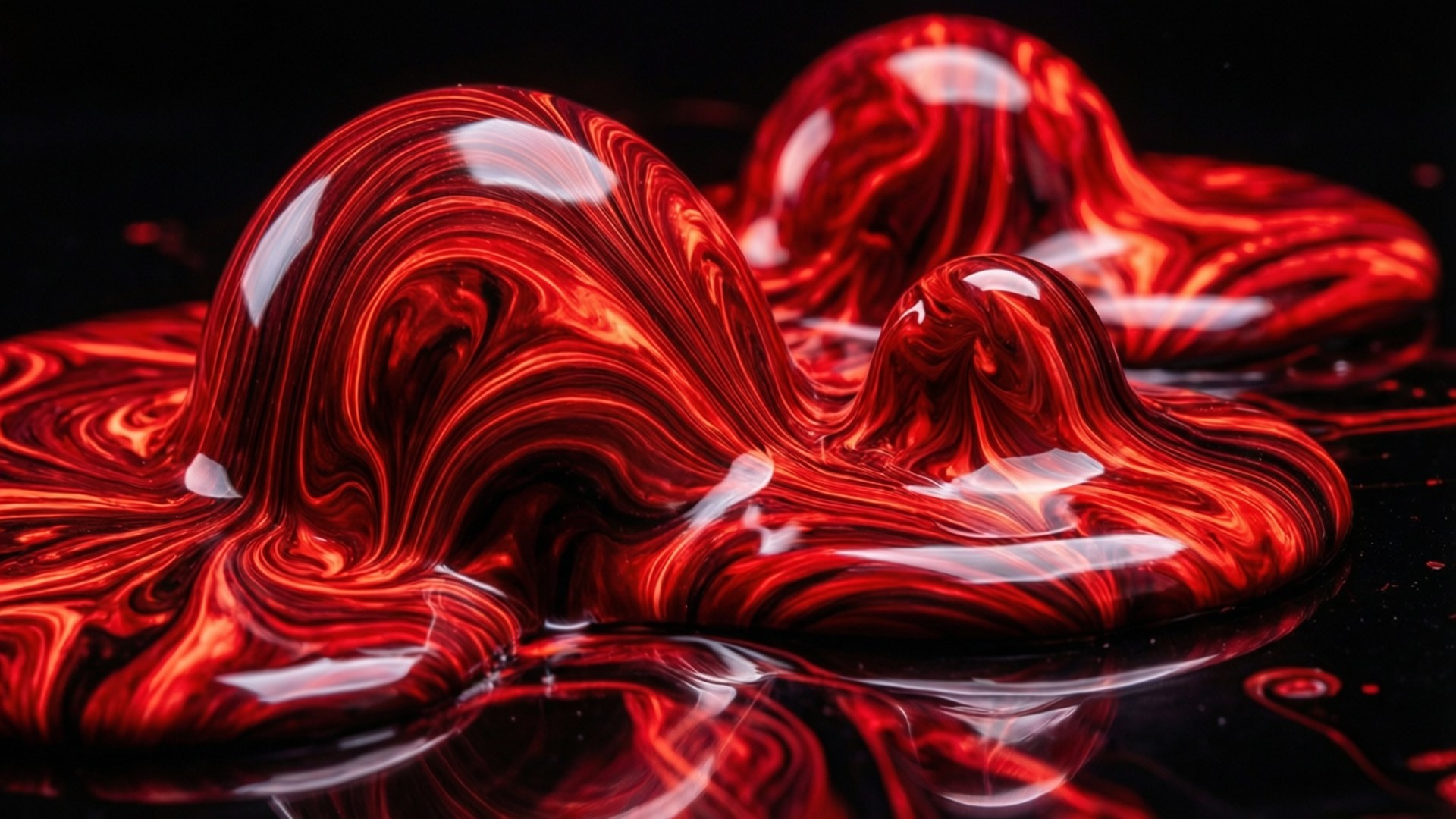 Neon Kırmızı Akışkan Soyutlama Duvar Kağıdı