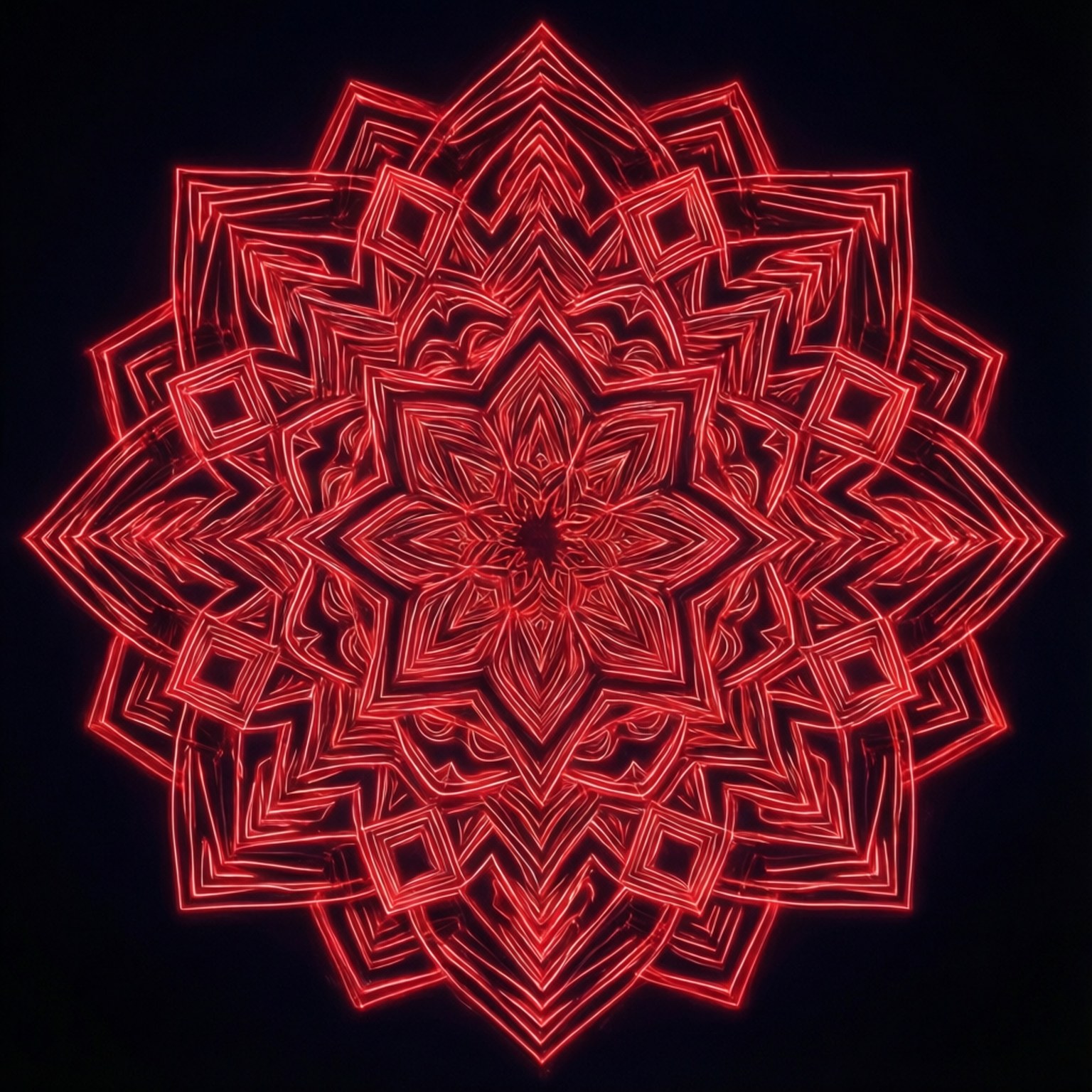 Neon Kırmızı Mandala Duvar Kağıdı