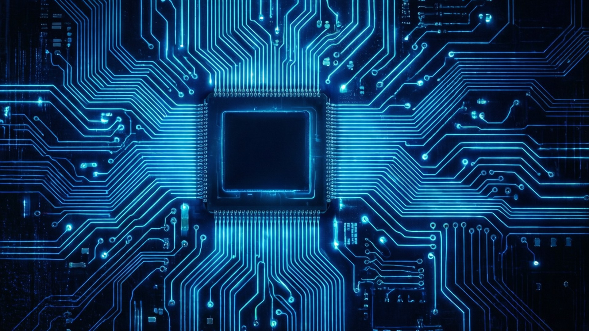 Neon Mavi Devre Duvar Kağıdı