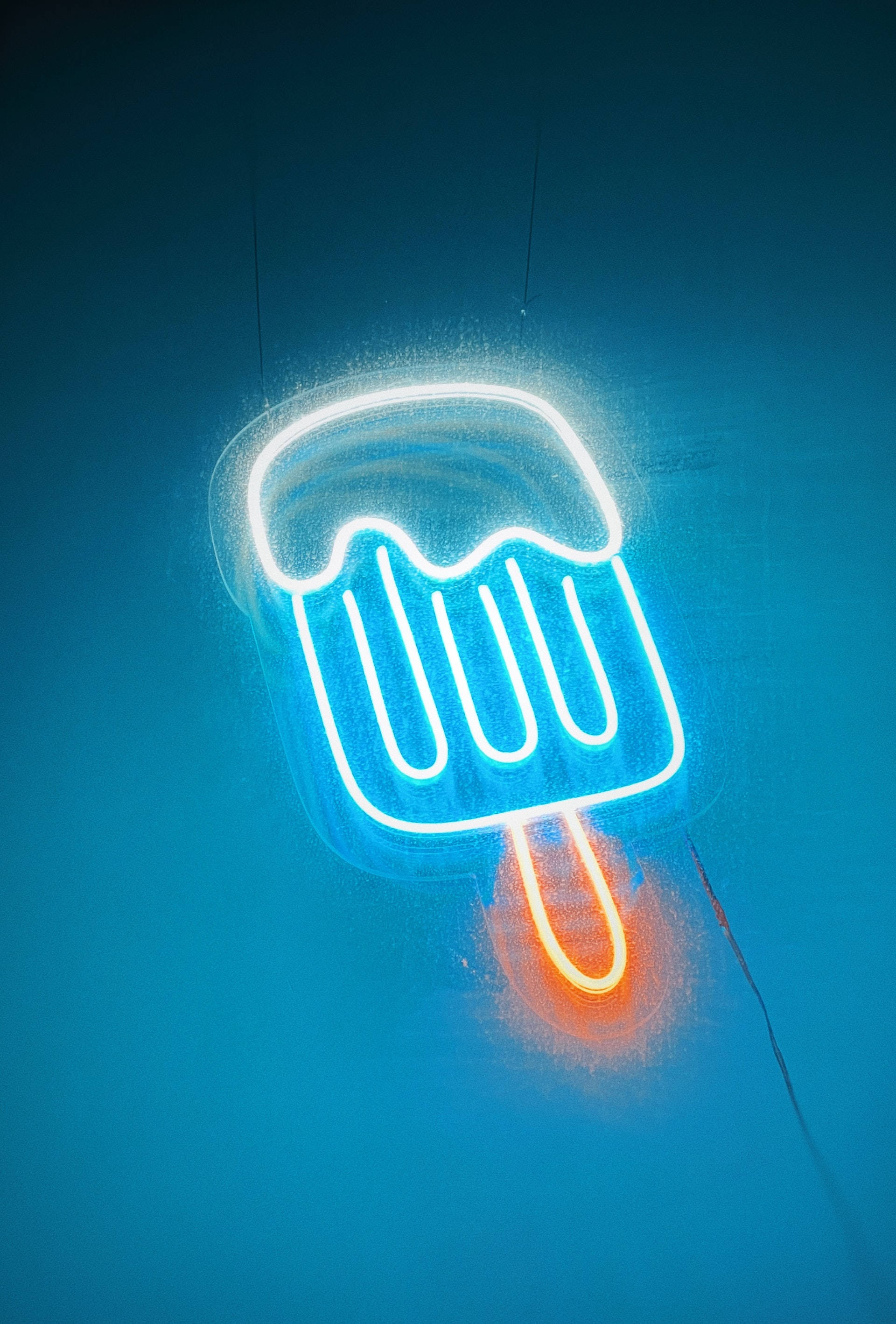 Neon Mavi Dondurma iPhone Duvar Kağıdı