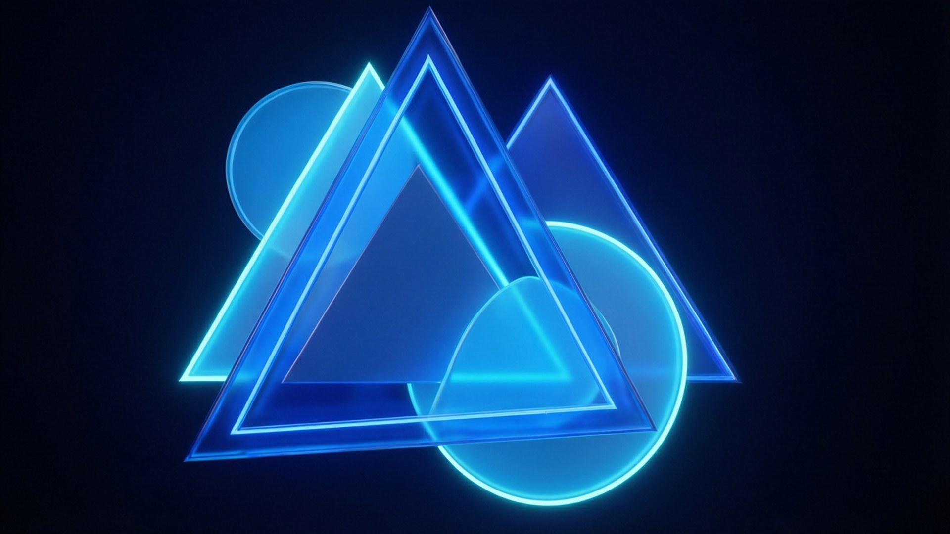 Neon Mavi Geometri Duvar Kağıdı