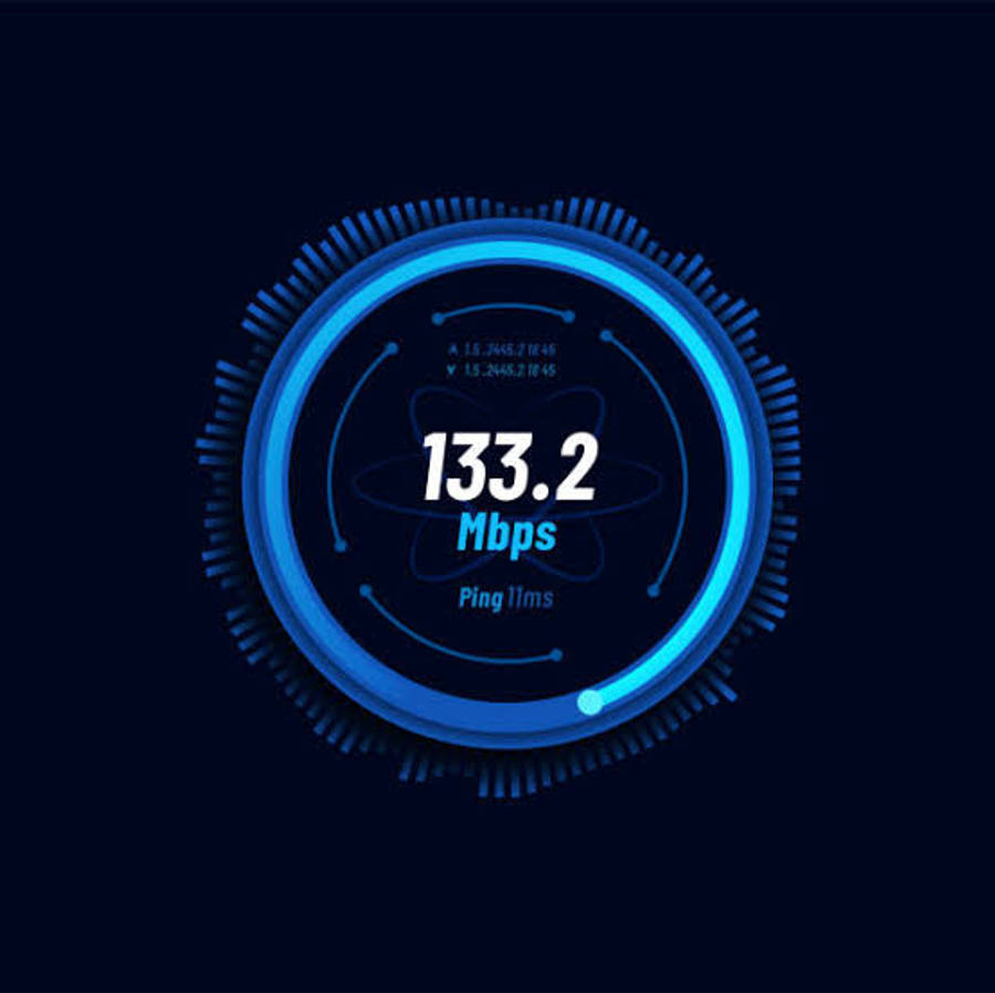 Neon Mavi İnternet Hız Testi Duvar Kağıdı