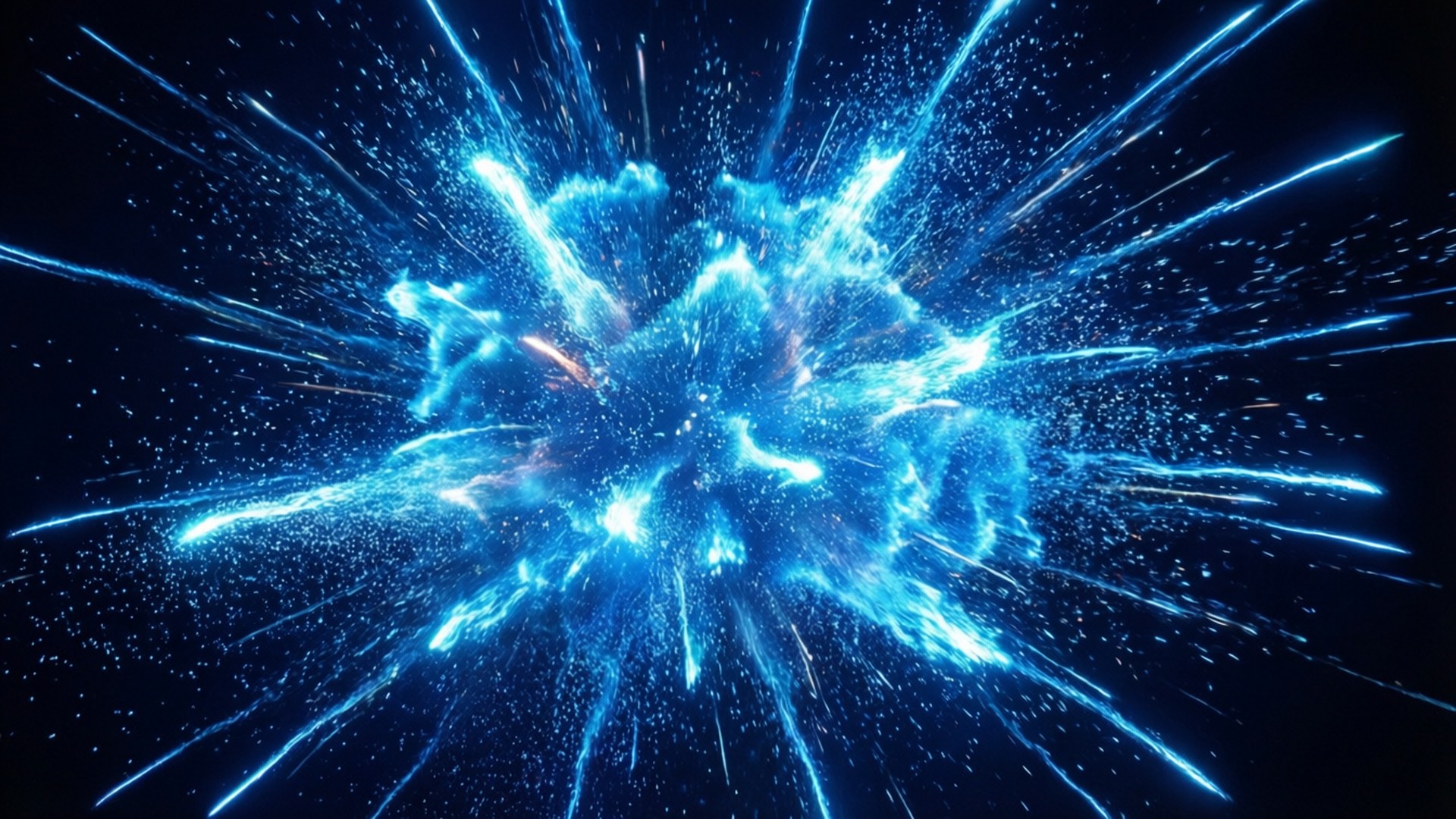Neon Mavi Patlama Duvar Kağıdı